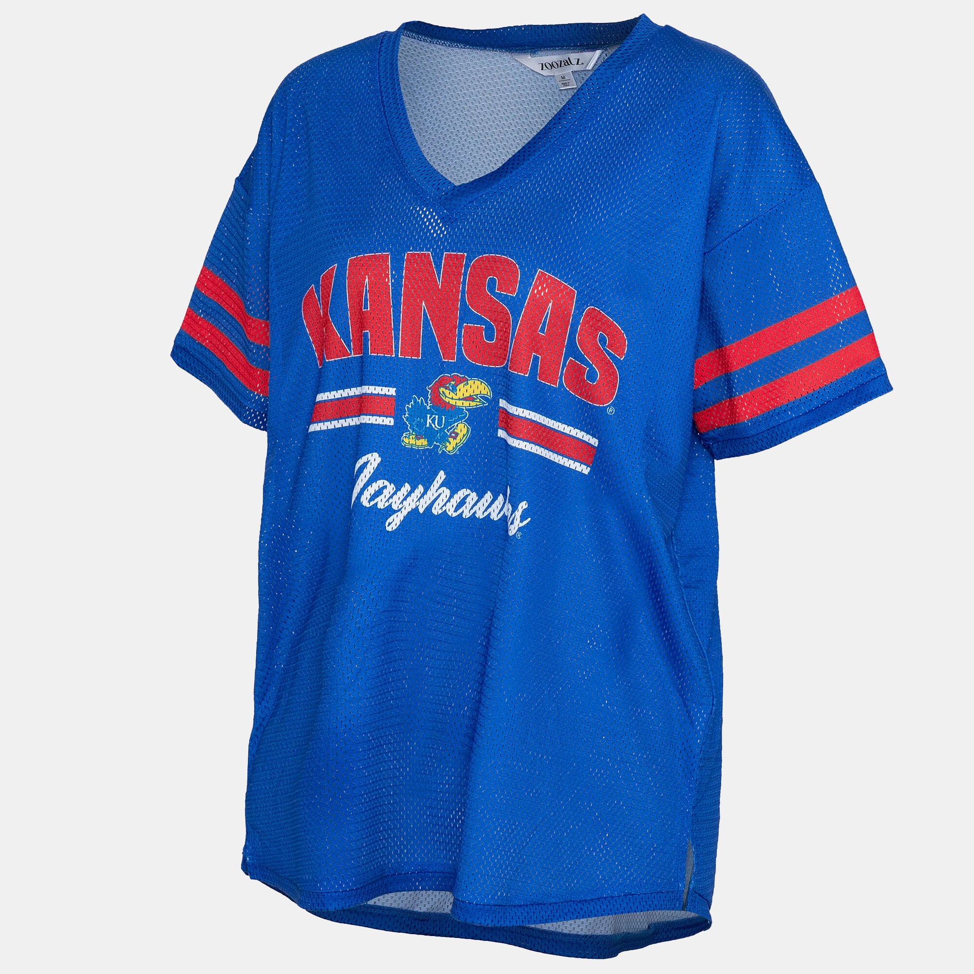 Women's ZooZatz Royal Kansas Jayhawks Mesh Jersey Kickoff T-Shirt