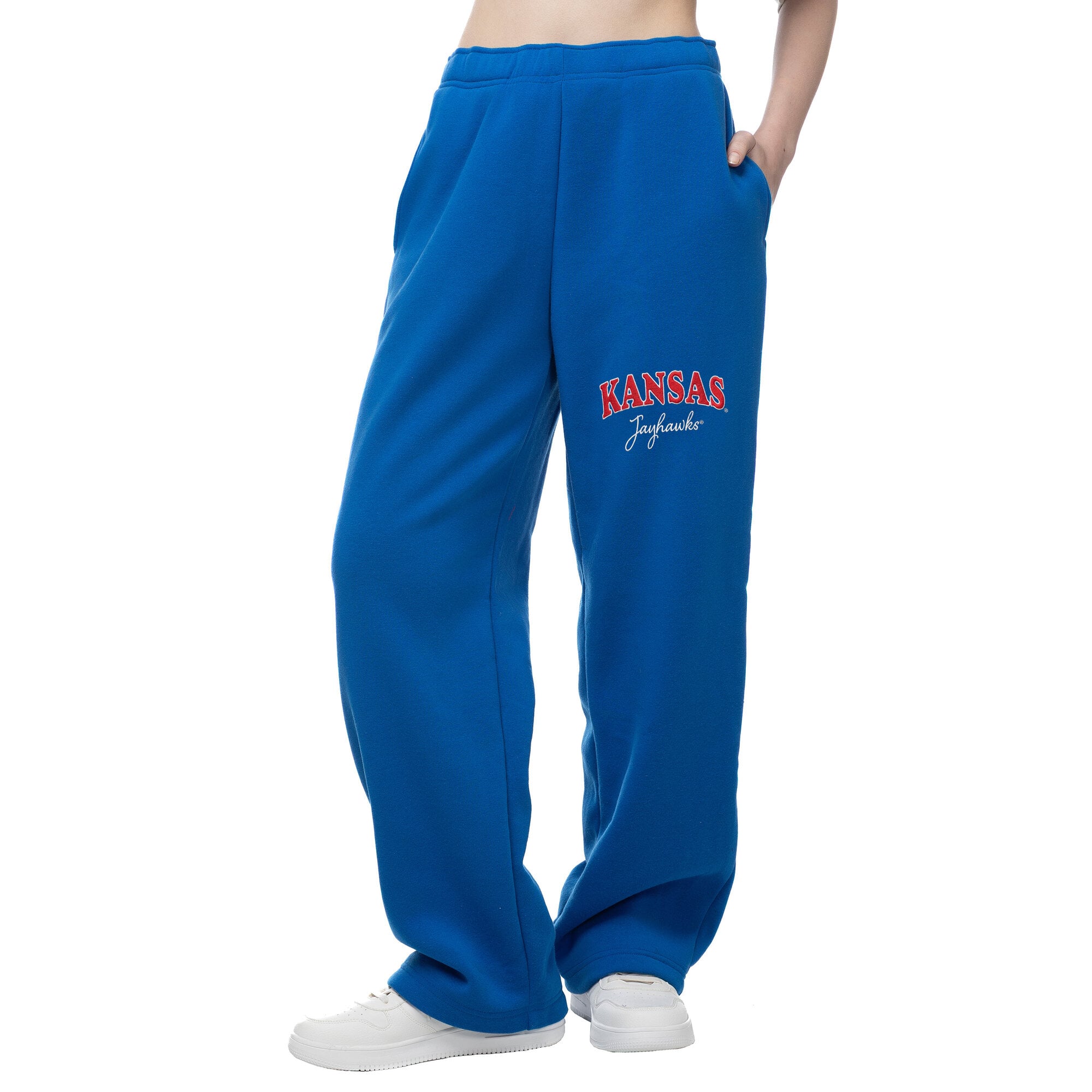 Women's ZooZatz  Royal Kansas Jayhawks Wordmark Fleece Sweatpants