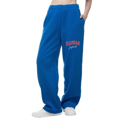  Kansas Jayhawks ZooZatz Women's Wordmark Fleece Sweatpants - Royal