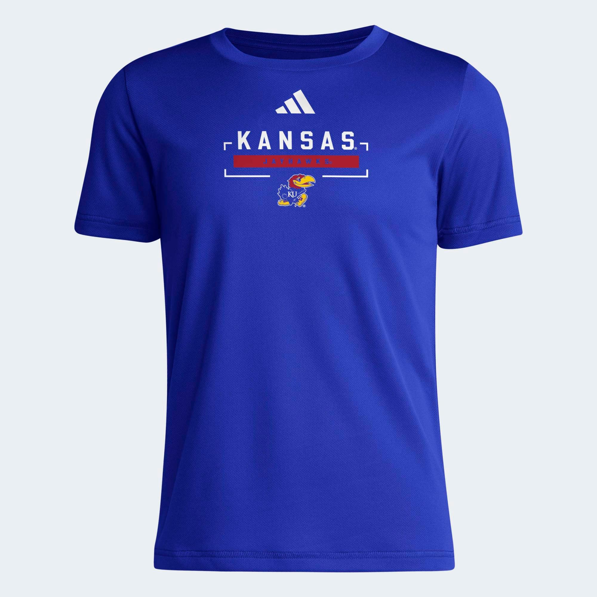 Youth adidas  Royal Kansas Jayhawks AEROREADY Pre-Game T-Shirt