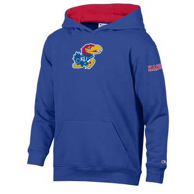  Kansas Jayhawks Champion Youth Fleece Hoodie - Royal