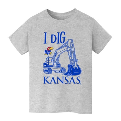 Kansas Jayhawks Vive La Fete Youth Excavator T-Shirt - Gray