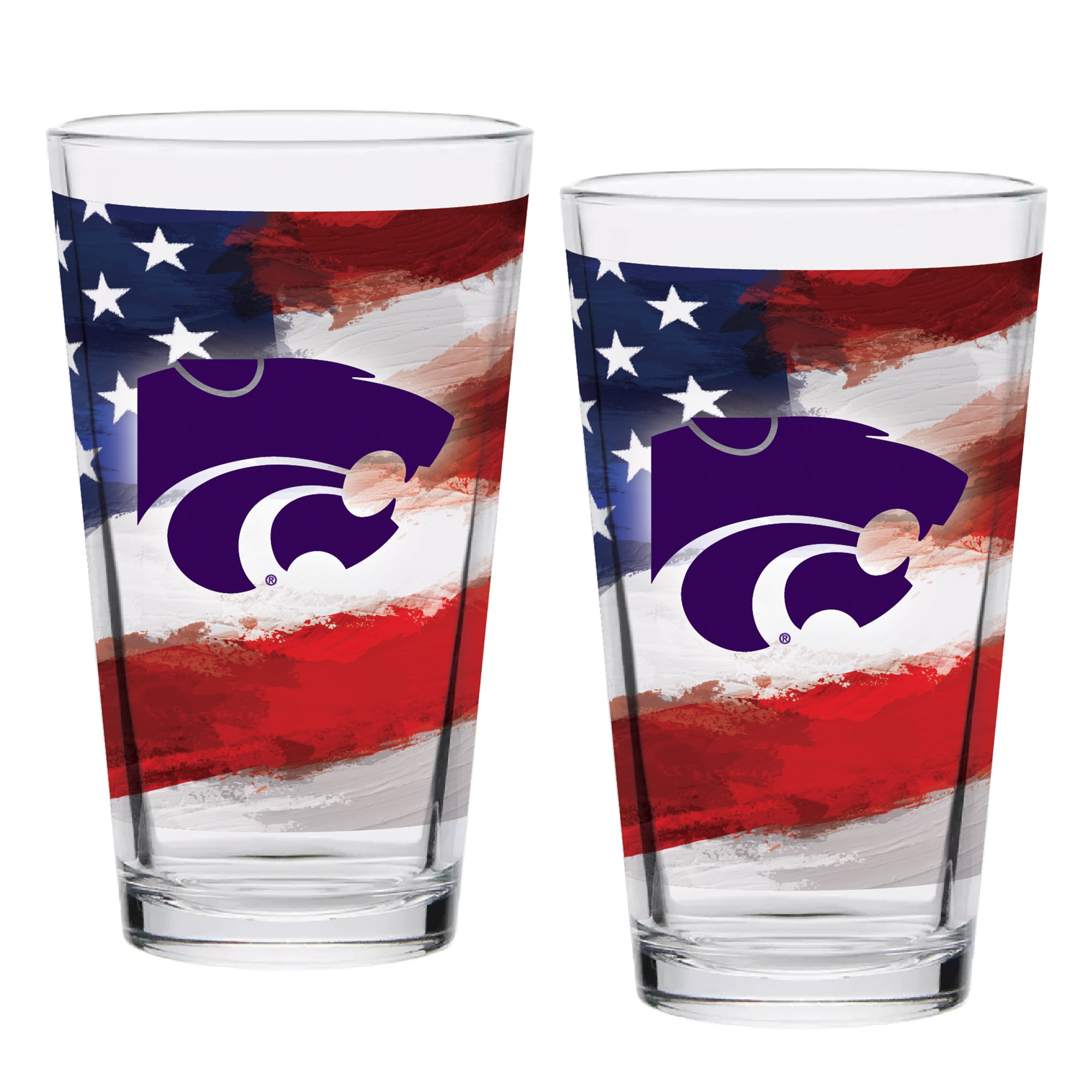 Kansas State Wildcats  Two-Pack 16oz. Americana Pint Glass Set