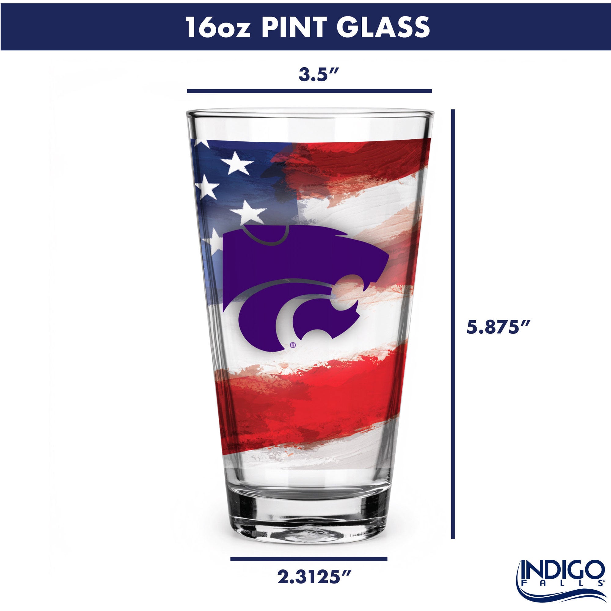 Kansas State Wildcats  Two-Pack 16oz. Americana Pint Glass Set