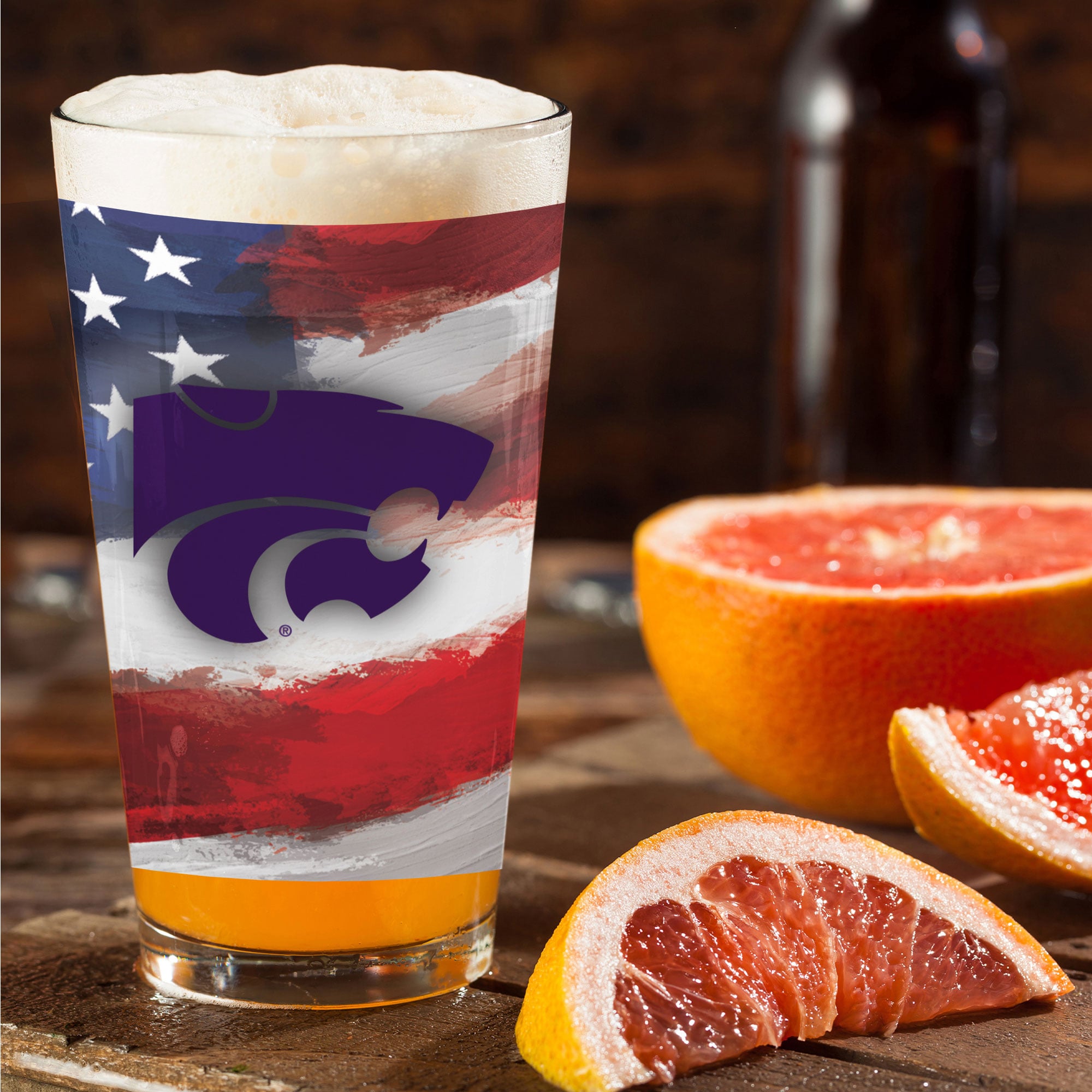 Kansas State Wildcats  Two-Pack 16oz. Americana Pint Glass Set