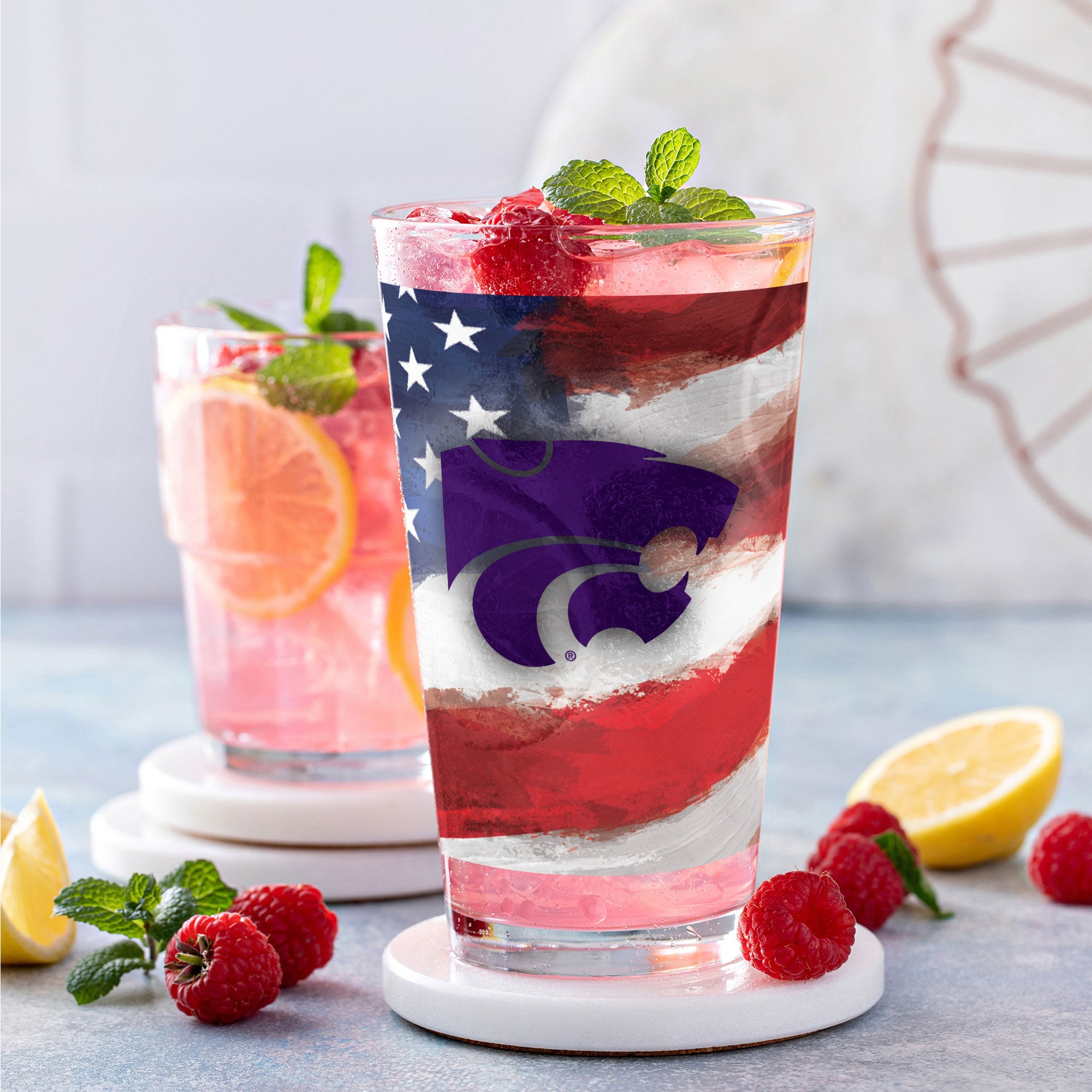 Kansas State Wildcats  Two-Pack 16oz. Americana Pint Glass Set
