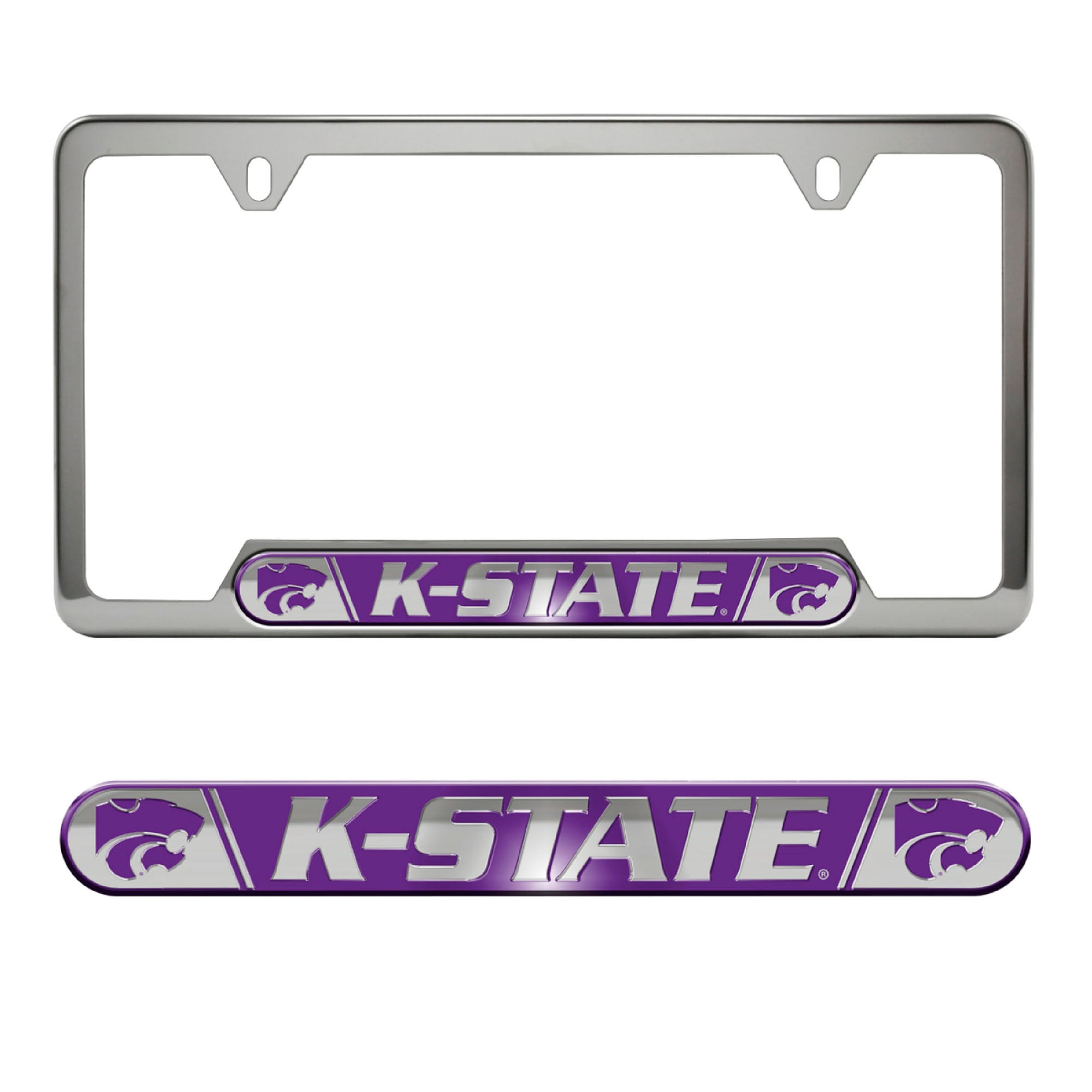 Cadre de plaque d'immatriculation en relief Logo Brands Kansas State Wildcats