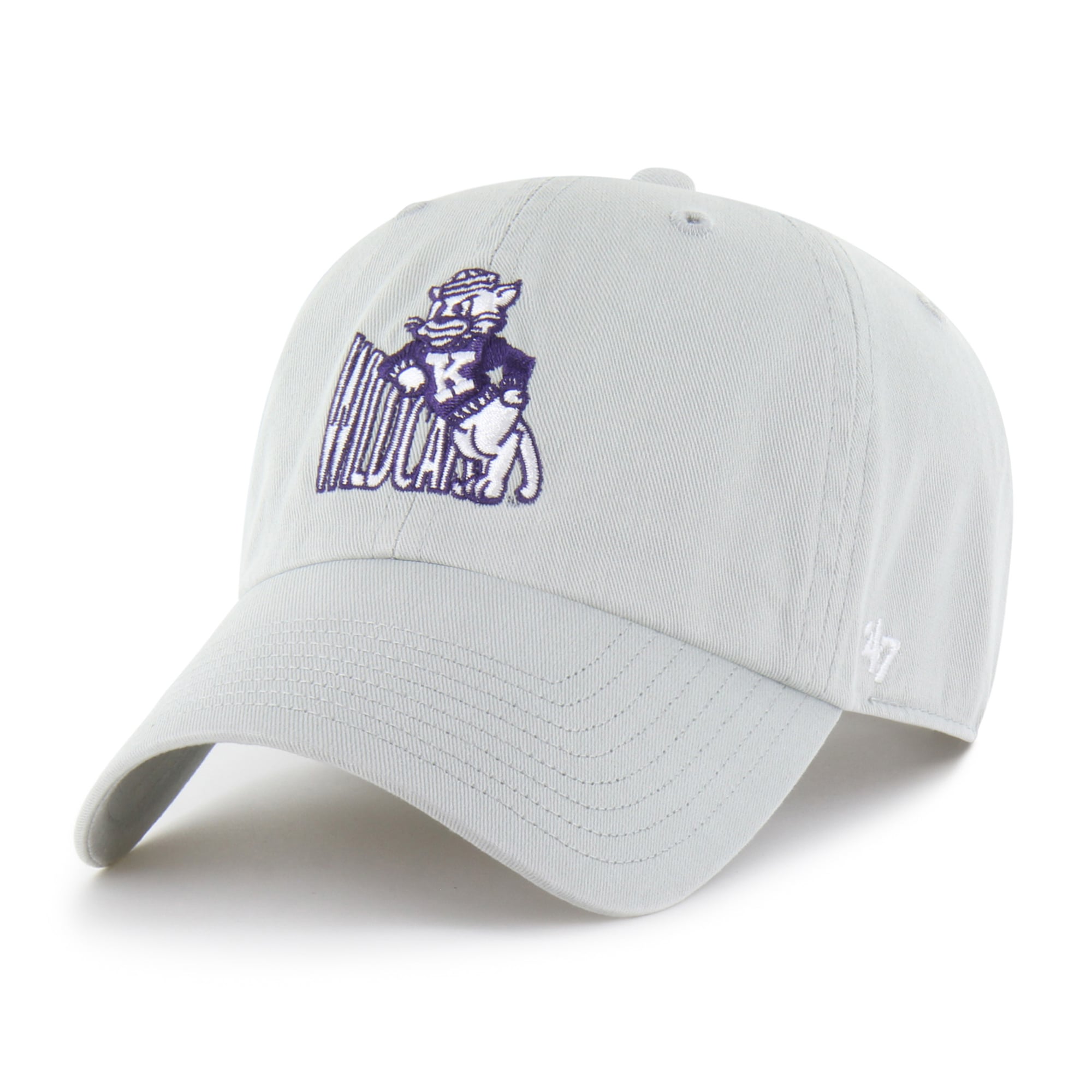 Men's '47  Gray Kansas State Wildcats Vault Clean Up Adjustable Hat