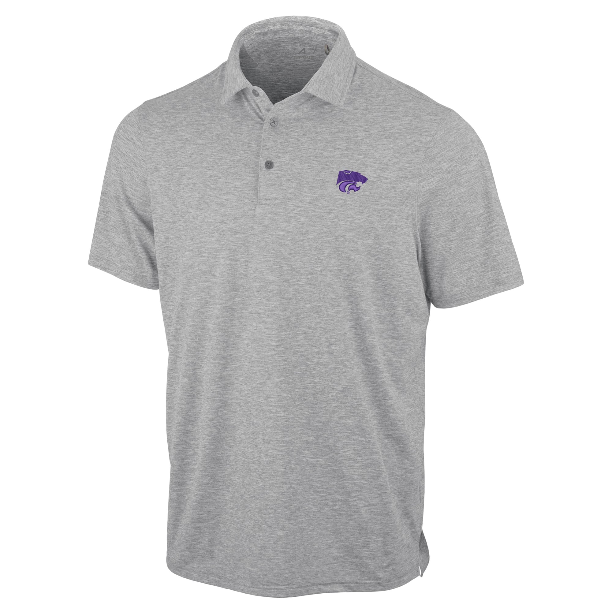 Men's Antigua Heather Gray Kansas State Wildcats Static Polo