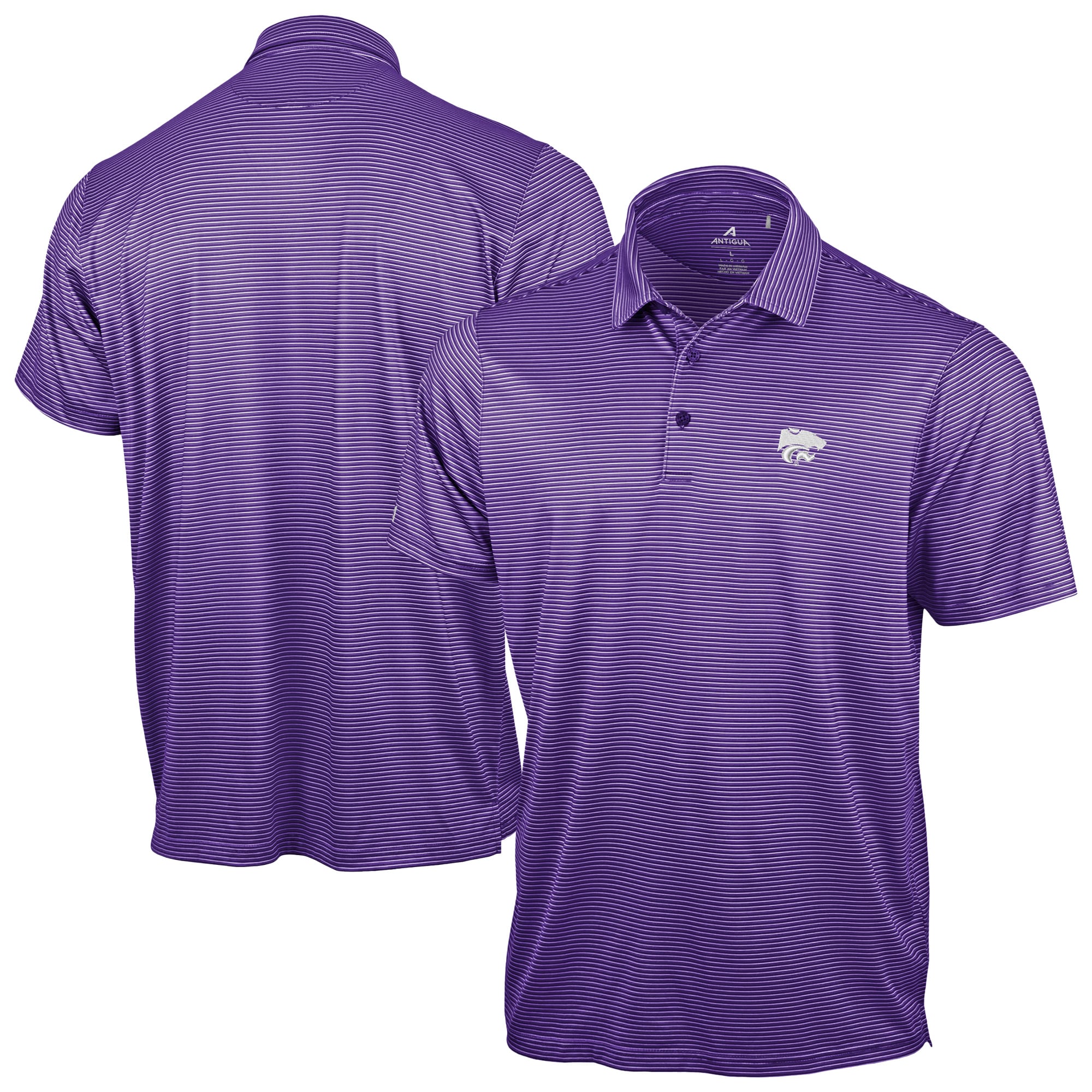 Polo Antigua violet pour homme, collection Kansas State Wildcats.