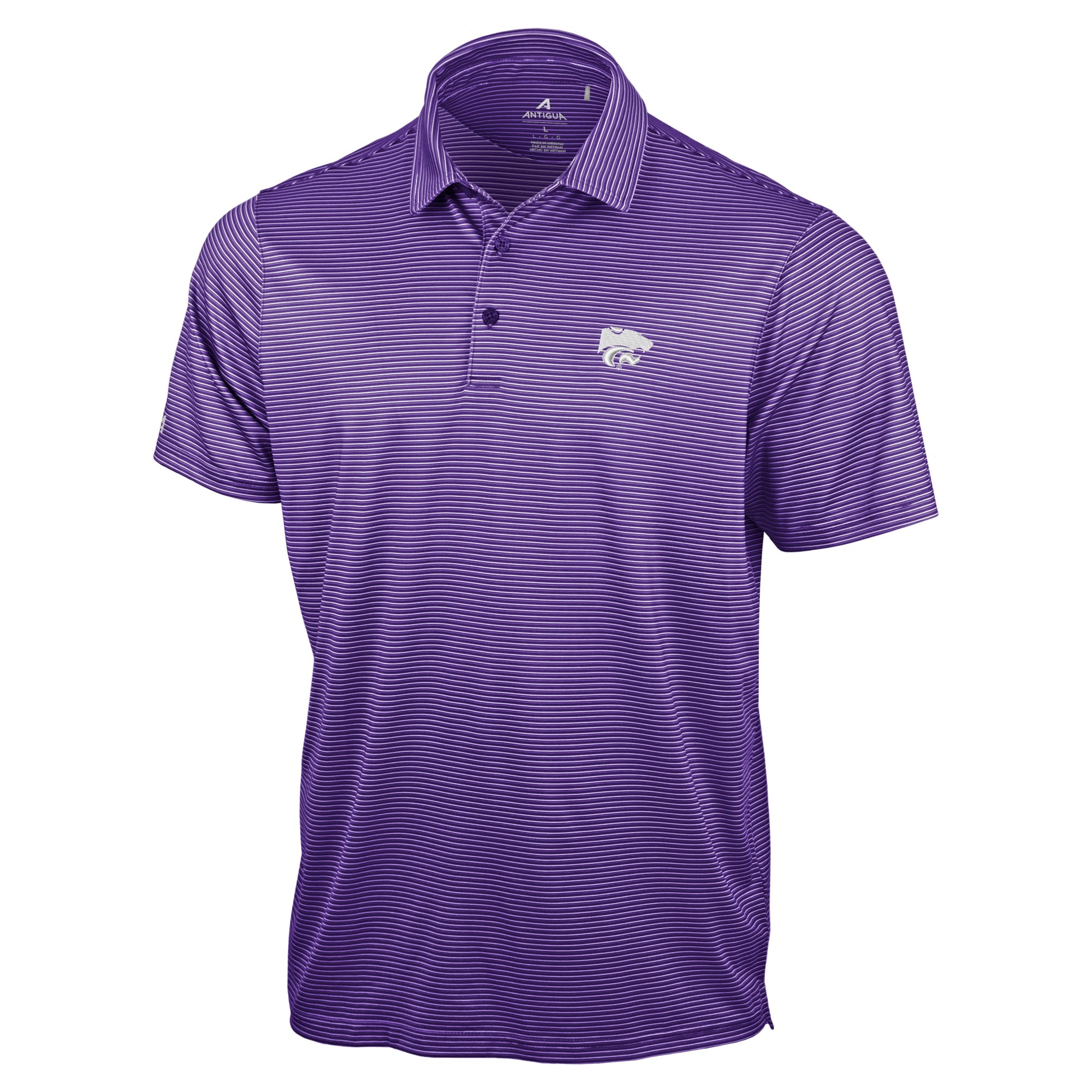 Polo Antigua violet pour homme, collection Kansas State Wildcats.
