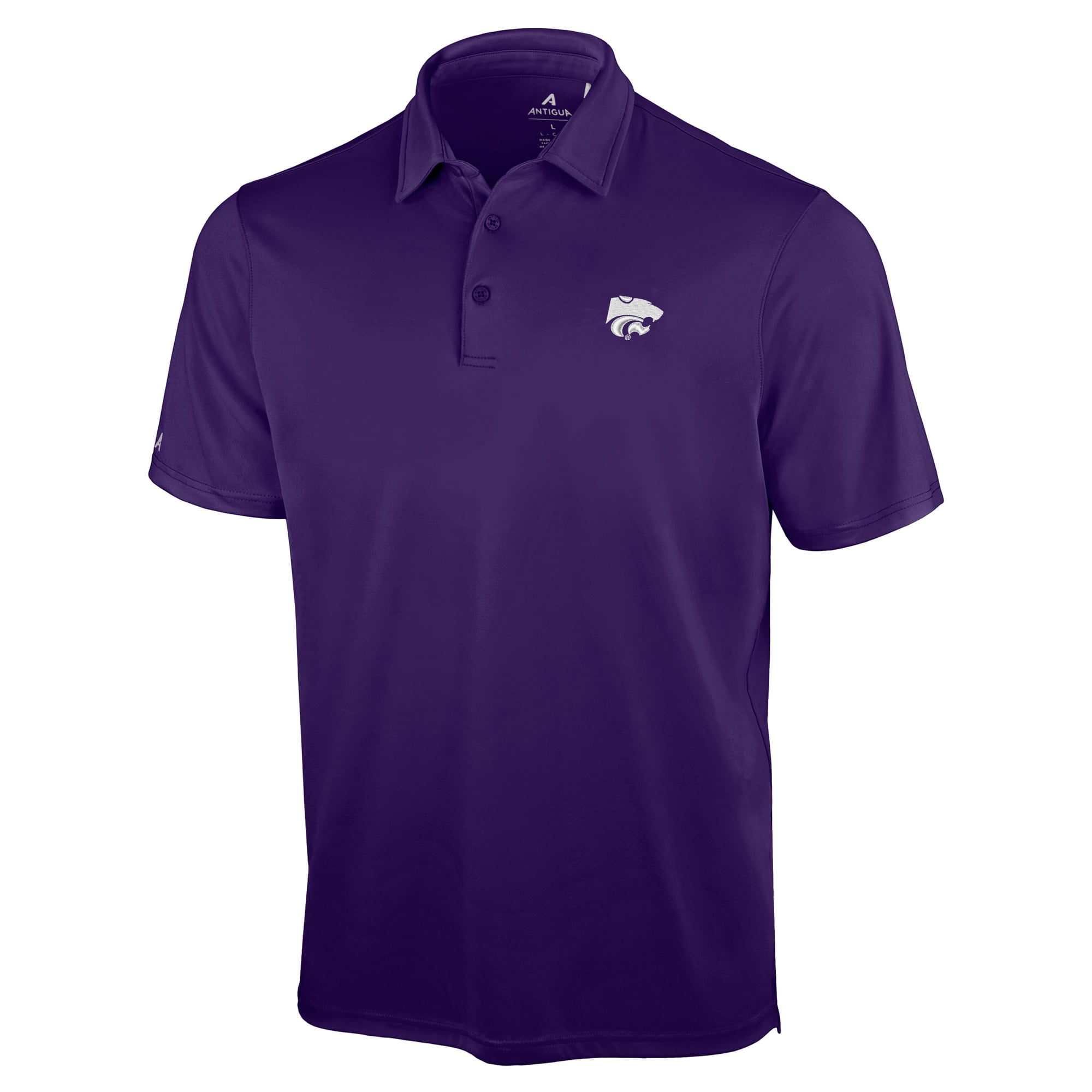 Polo Antigua violet pour homme, modèle Unshakeable Solid, Kansas State Wildcats