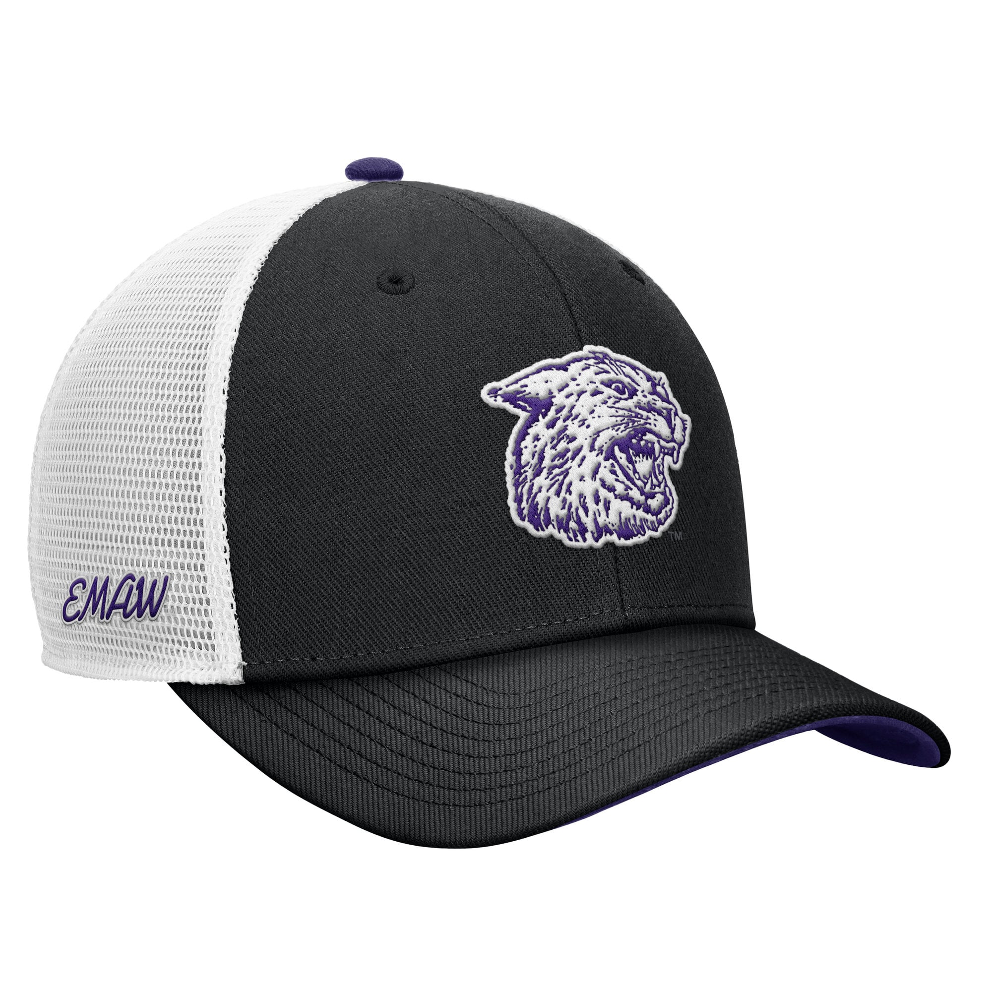 Casquette trucker ajustable Nike Kansas State Wildcats Legacy Mascot noire pour homme