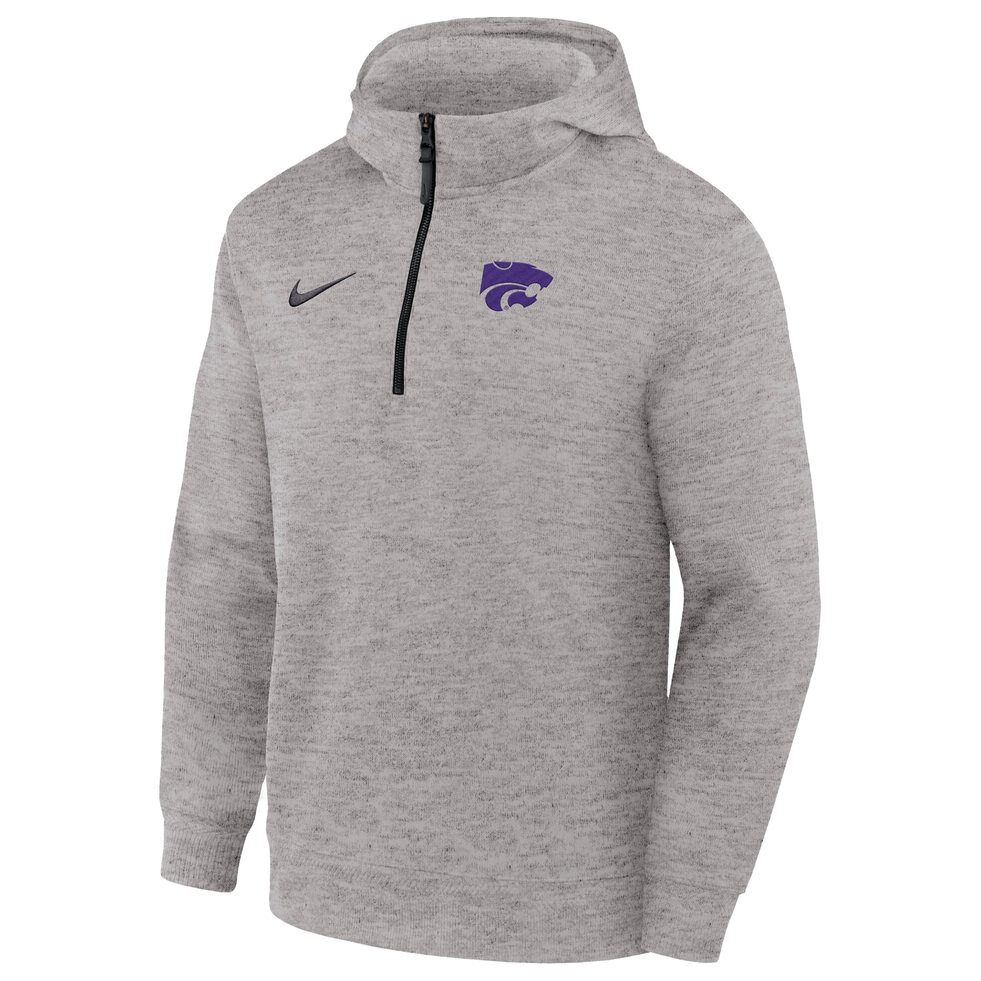 Men's Nike Gray Kansas State Wildcats Coaches Dri-FIT Half-Zip Hoodie