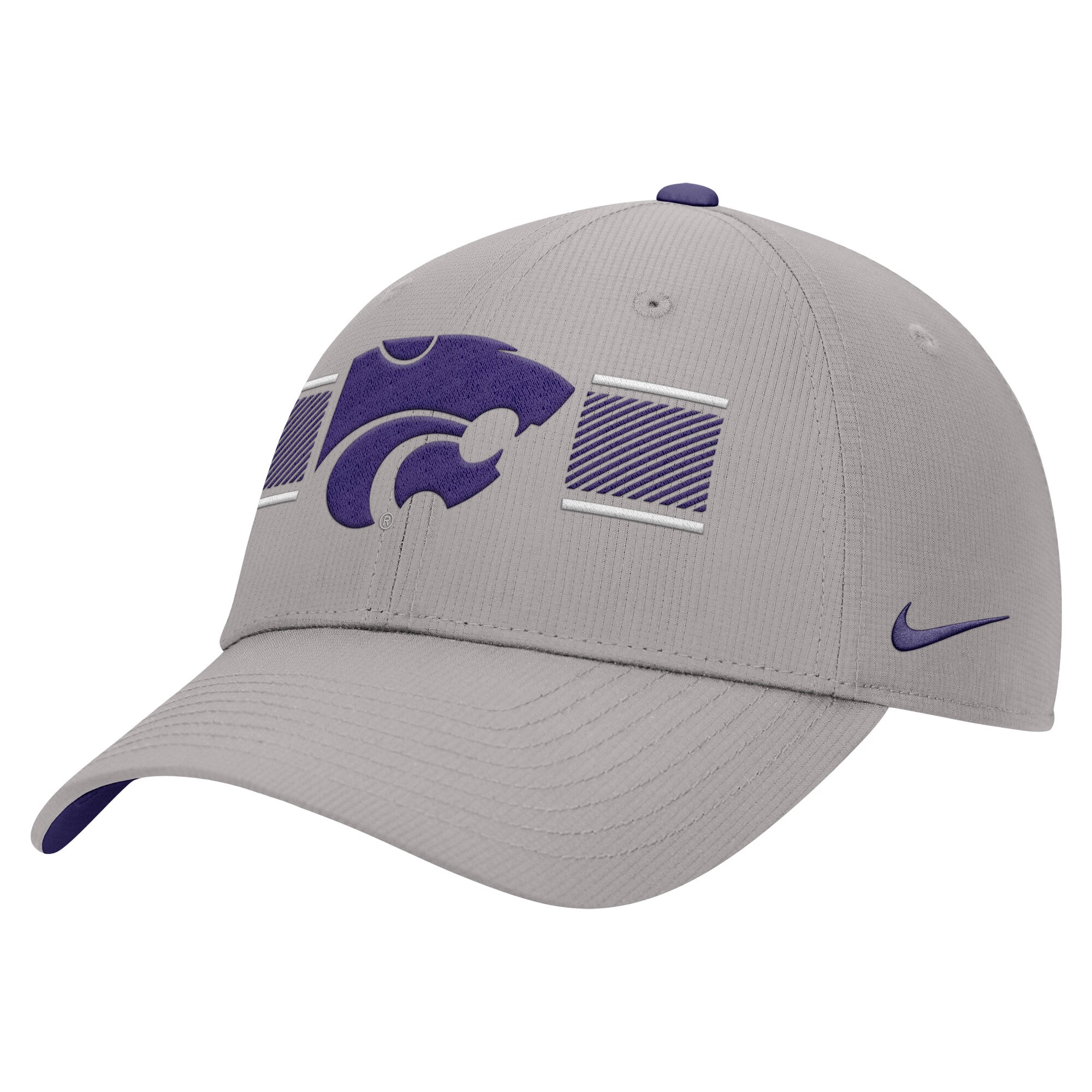 Casquette ajustable Nike grise Kansas State Wildcats Ripstop Dri-FIT pour homme
