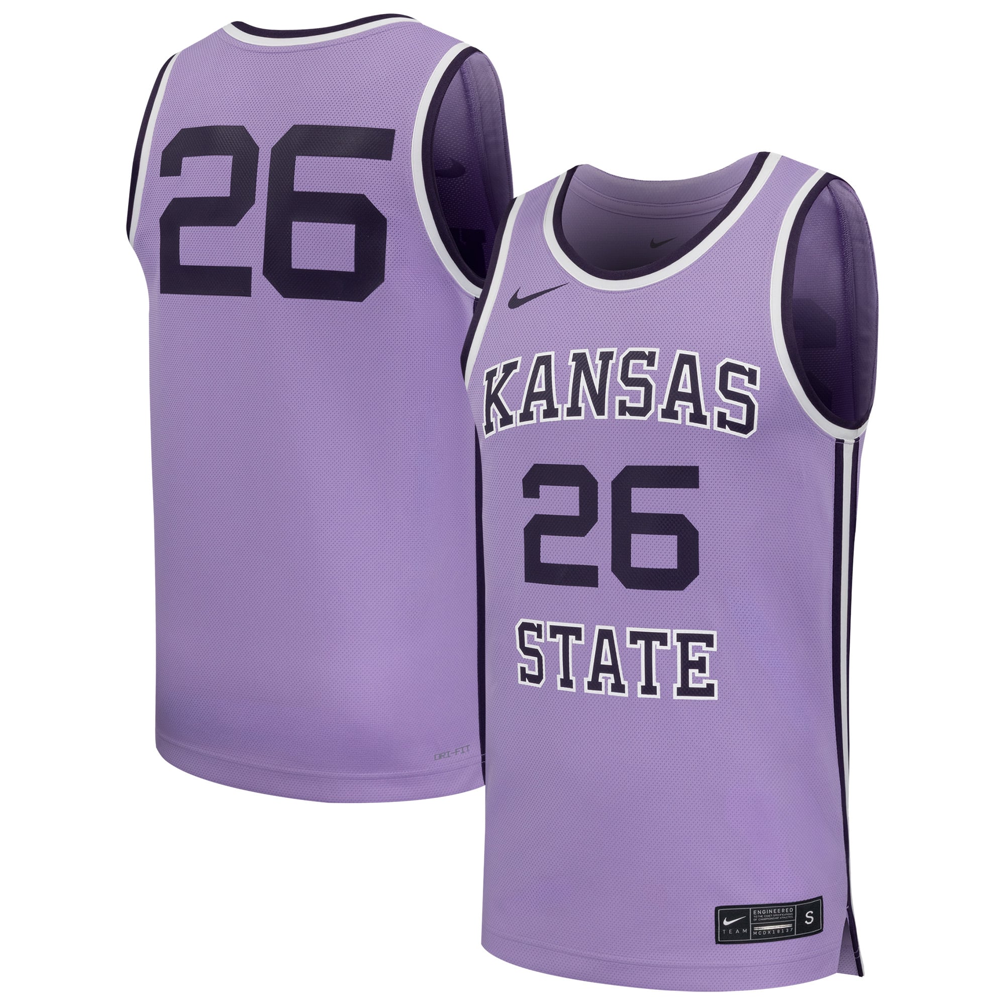 Men's Nike #26 Purple Kansas State Wildcats Replica Basketball Jersey