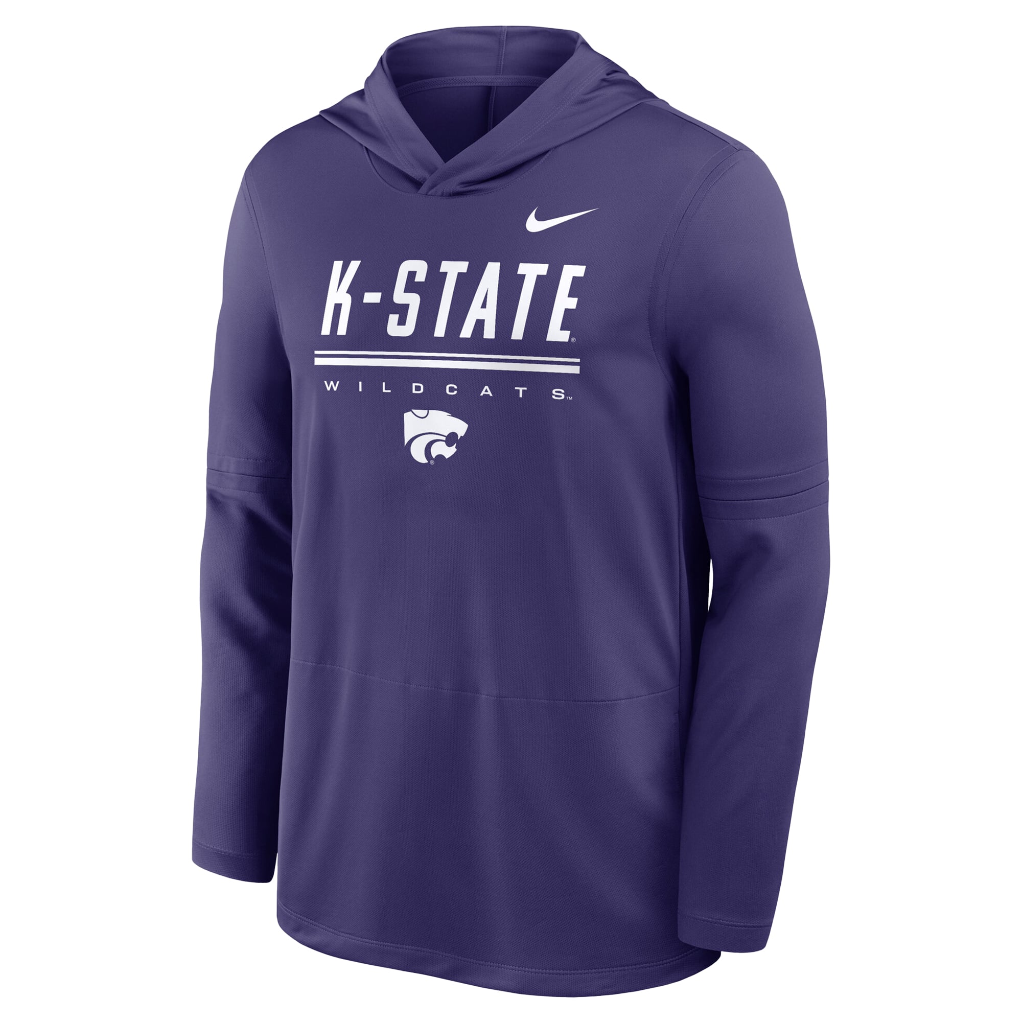 Men's Nike Purple Kansas State Wildcats 2026 Sideline Dri-FIT Lightweight Hooded Top
