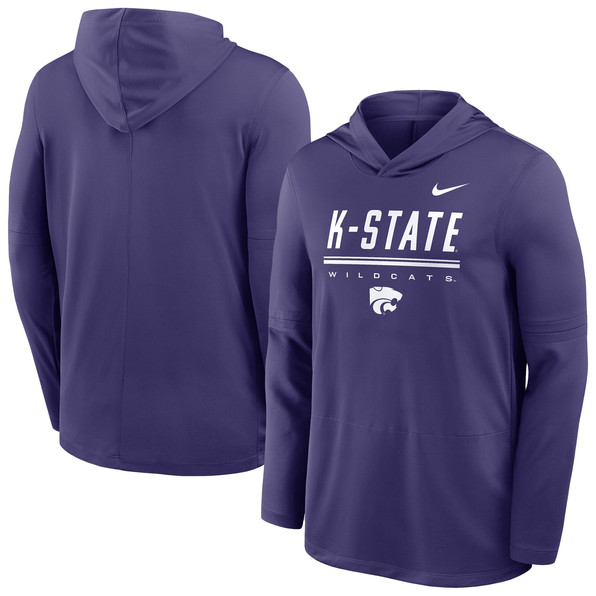 Men's Nike Purple Kansas State Wildcats 2026 Sideline Dri-FIT Lightweight Hooded Top
