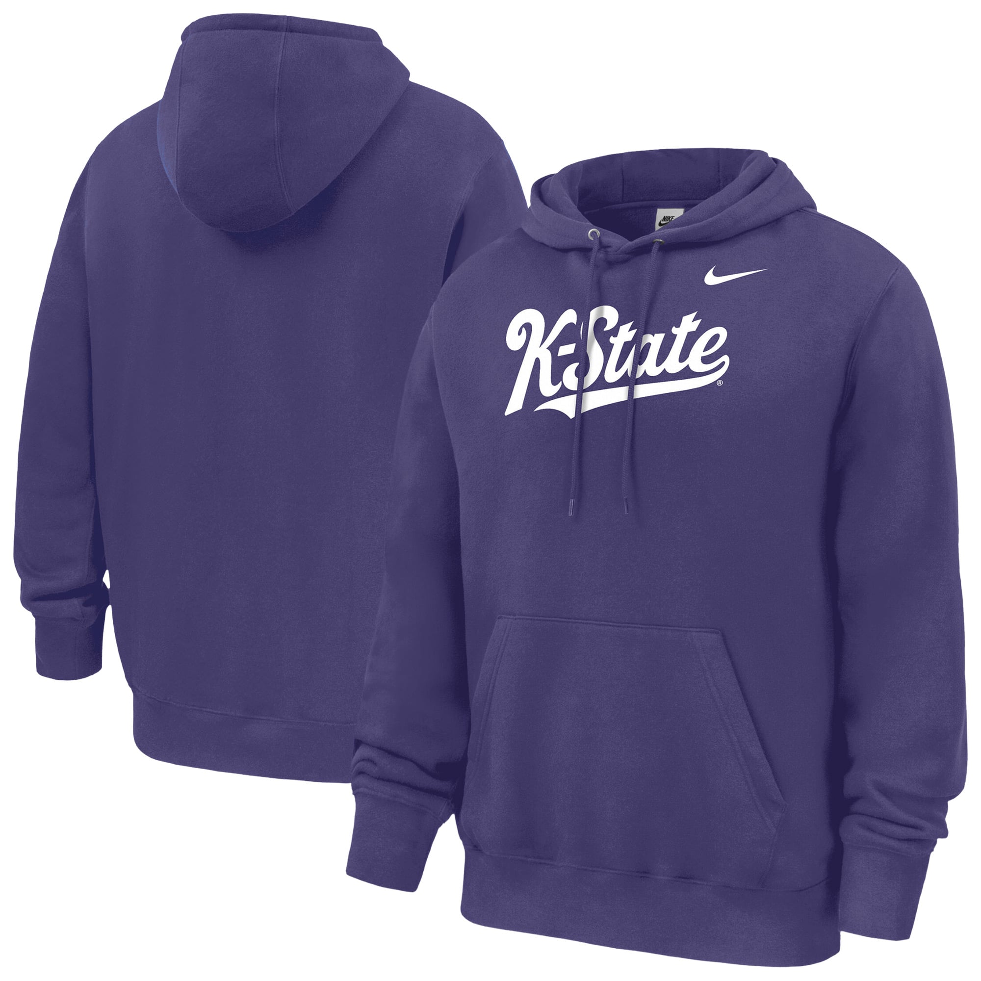 Sweat à capuche en polaire Nike violet Kansas State Wildcats Script Club pour homme