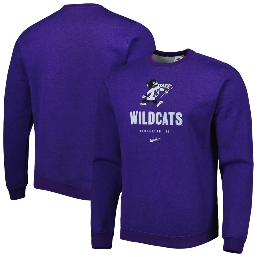 Men's Nike Purple Kansas State Wildcats Vault Stack Club Fleece ...