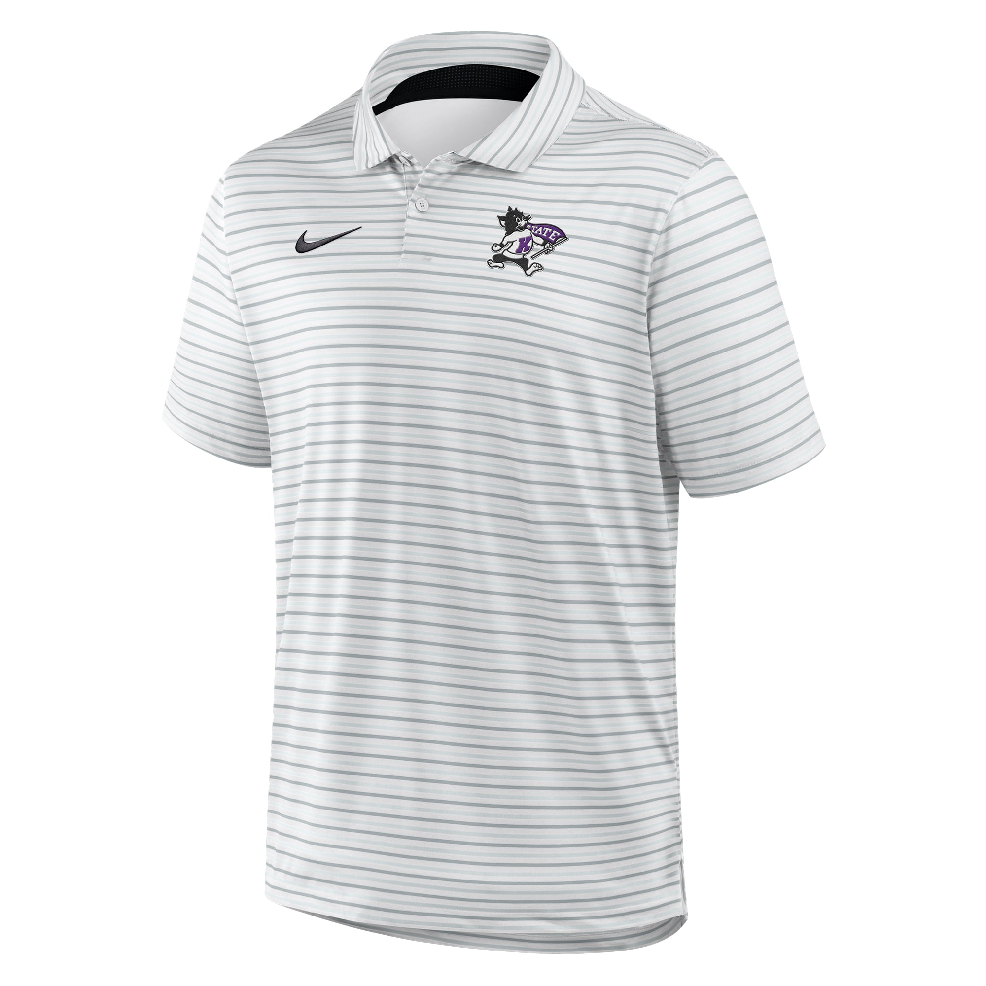 Polo Nike blanc Kansas State Wildcats Dri-FIT Tour Stripe pour homme