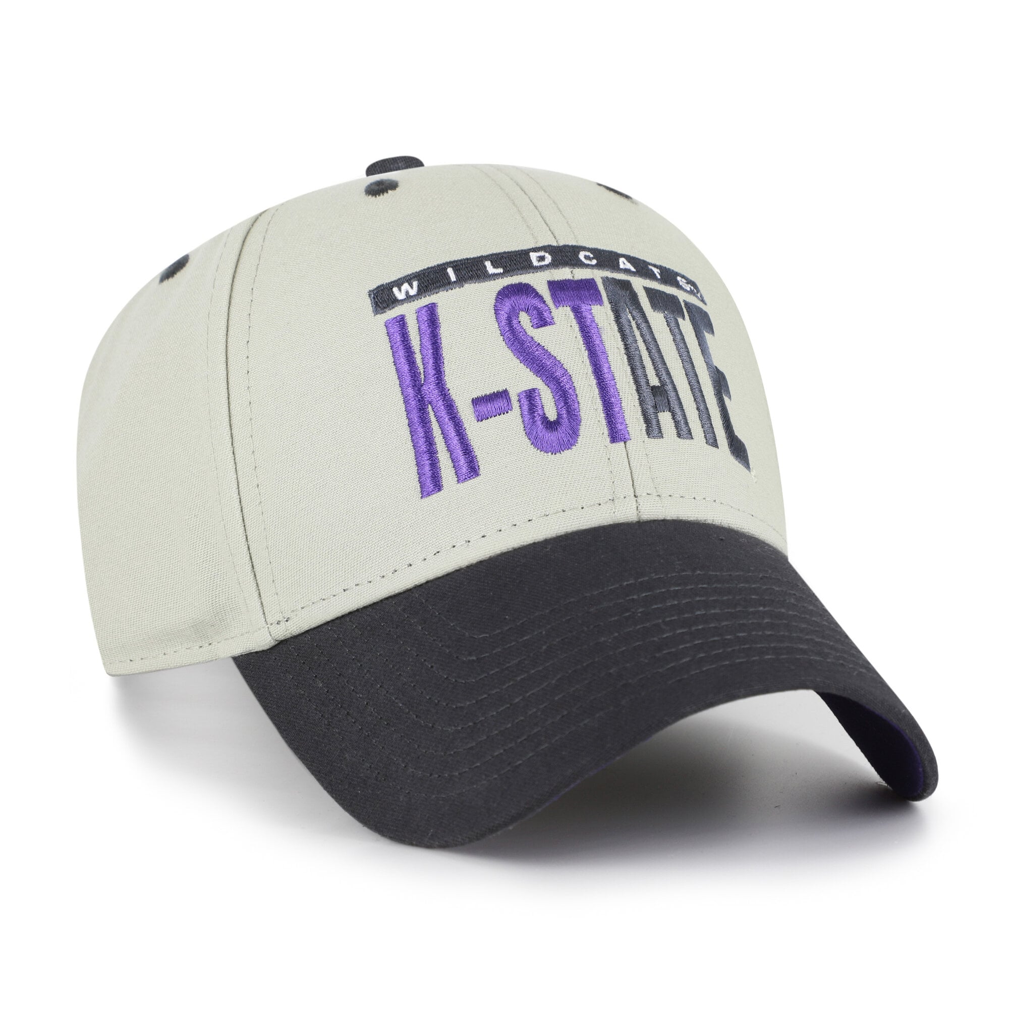 Casquette unisexe ajustable '47 grise/noire Kansas State Wildcats, inscription demi-bloc MVP