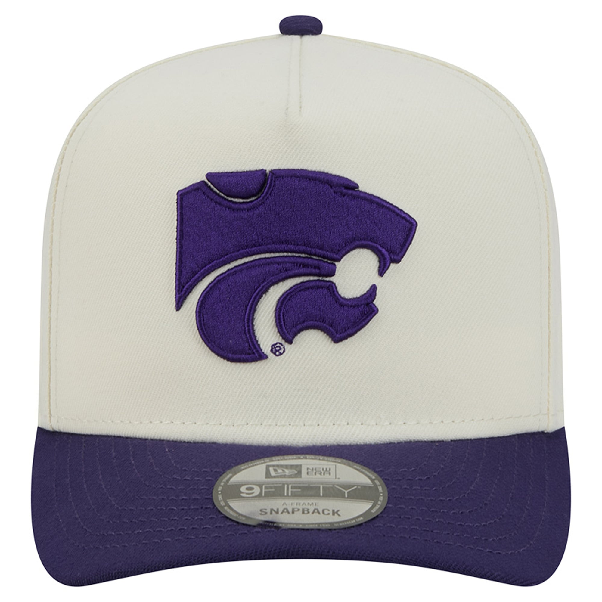 Unisex New Era White/Purple Kansas State Wildcats A-Frame 9FIFTY Snapback Hat