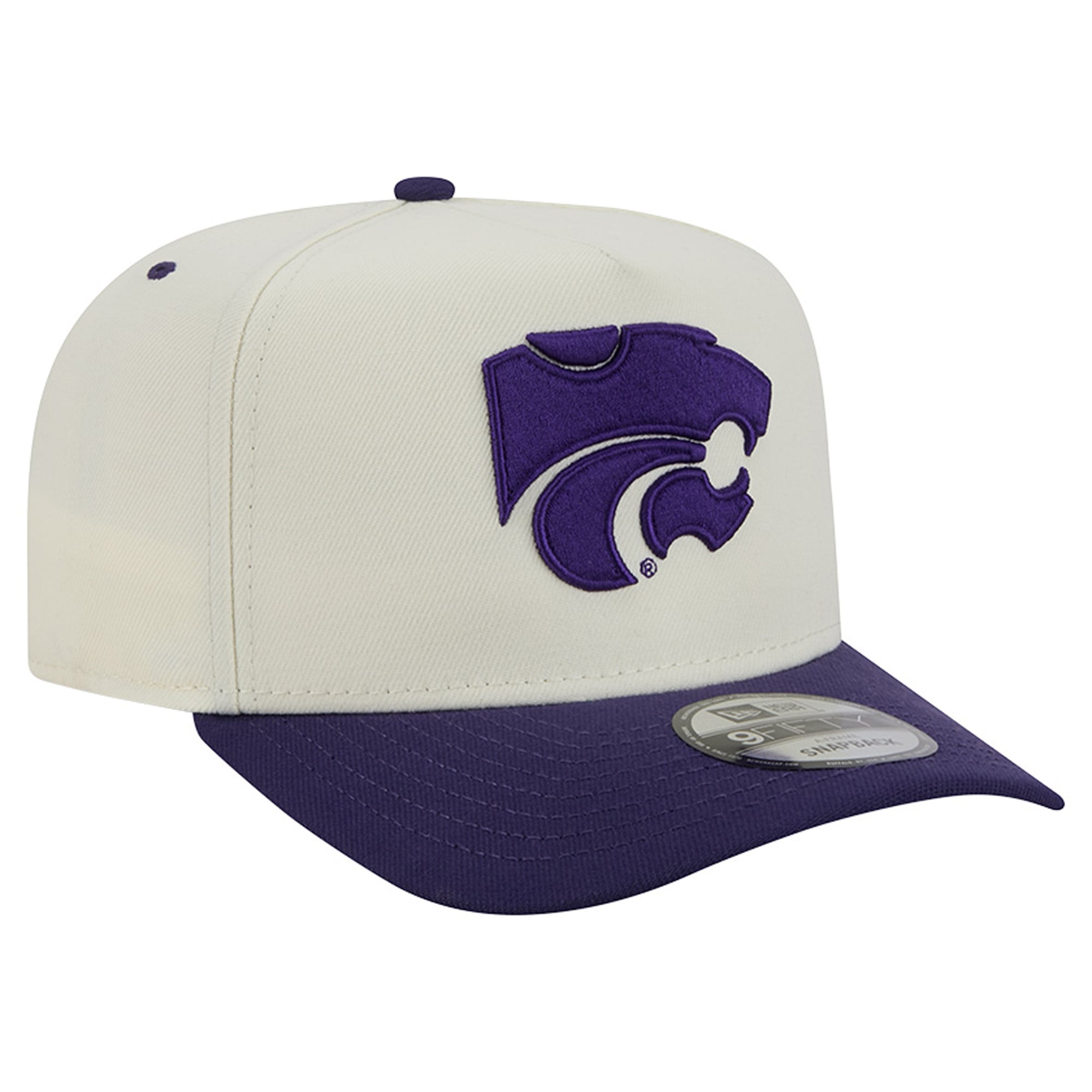 Unisex New Era White/Purple Kansas State Wildcats A-Frame 9FIFTY Snapback Hat