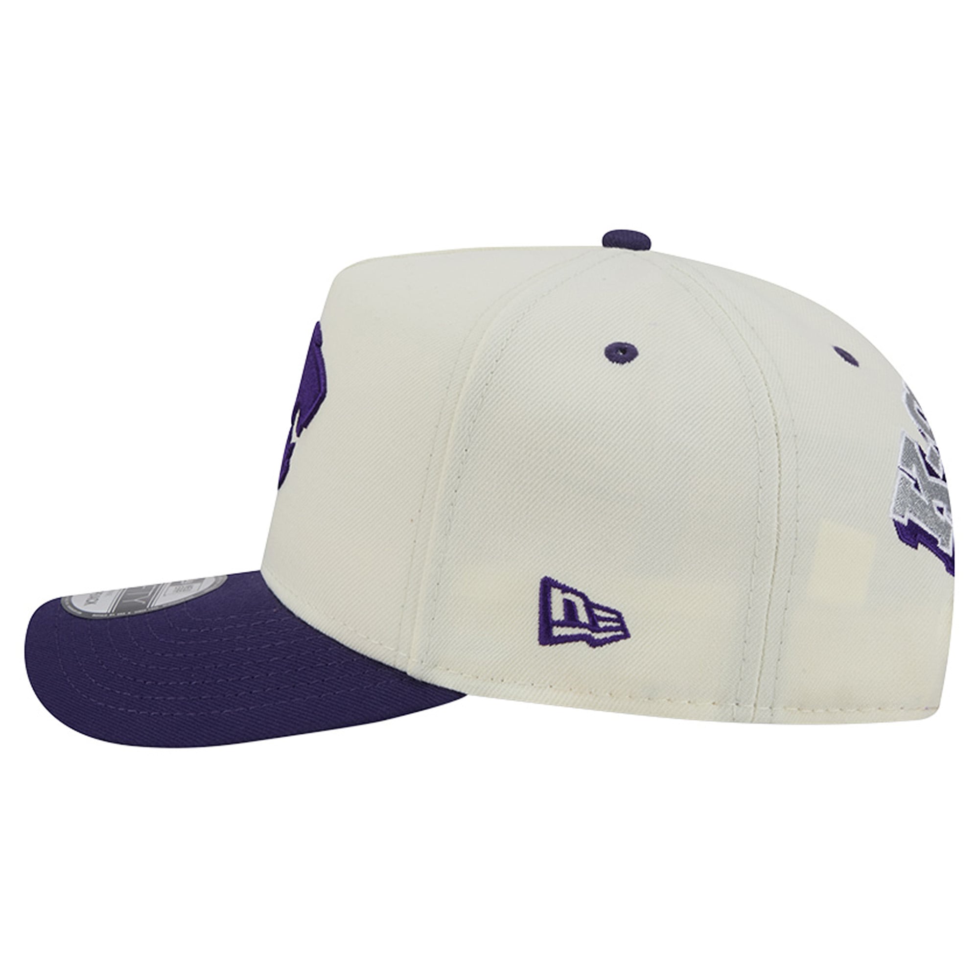 Unisex New Era White/Purple Kansas State Wildcats A-Frame 9FIFTY Snapback Hat