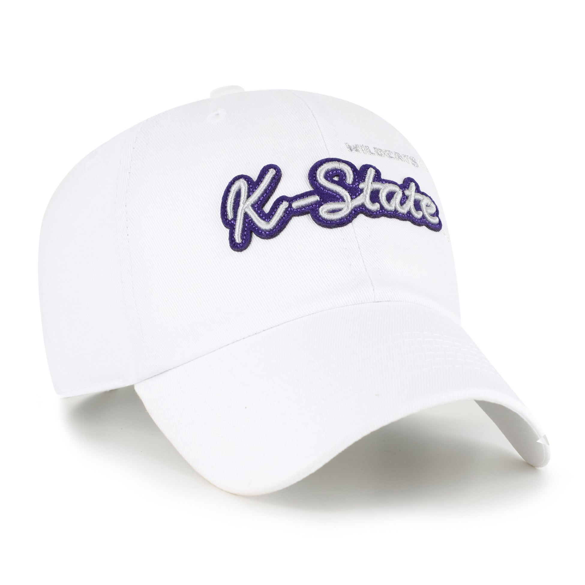 Women's '47 White Kansas State Wildcats Trendy Script Clean Up Adjustable Hat