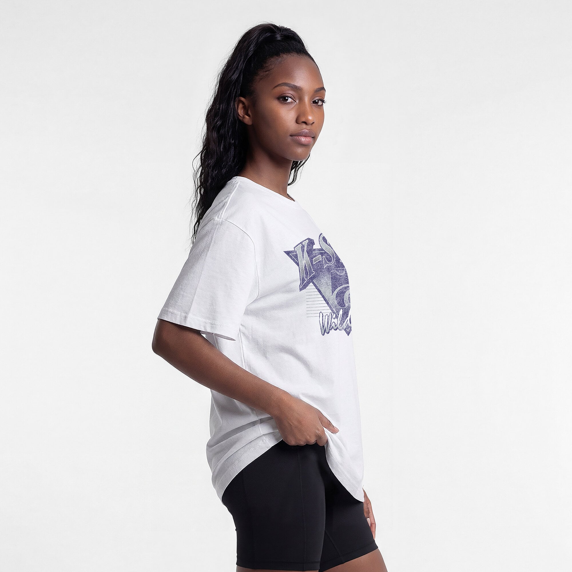 Women's Champion White Kansas State Wildcats Retro Oversized T-Shirt