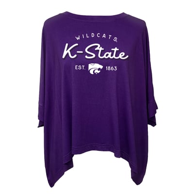 Kansas State Wildcats Flying Colors Apparel Women's Felicity Flowy T-Shirt - Purple
