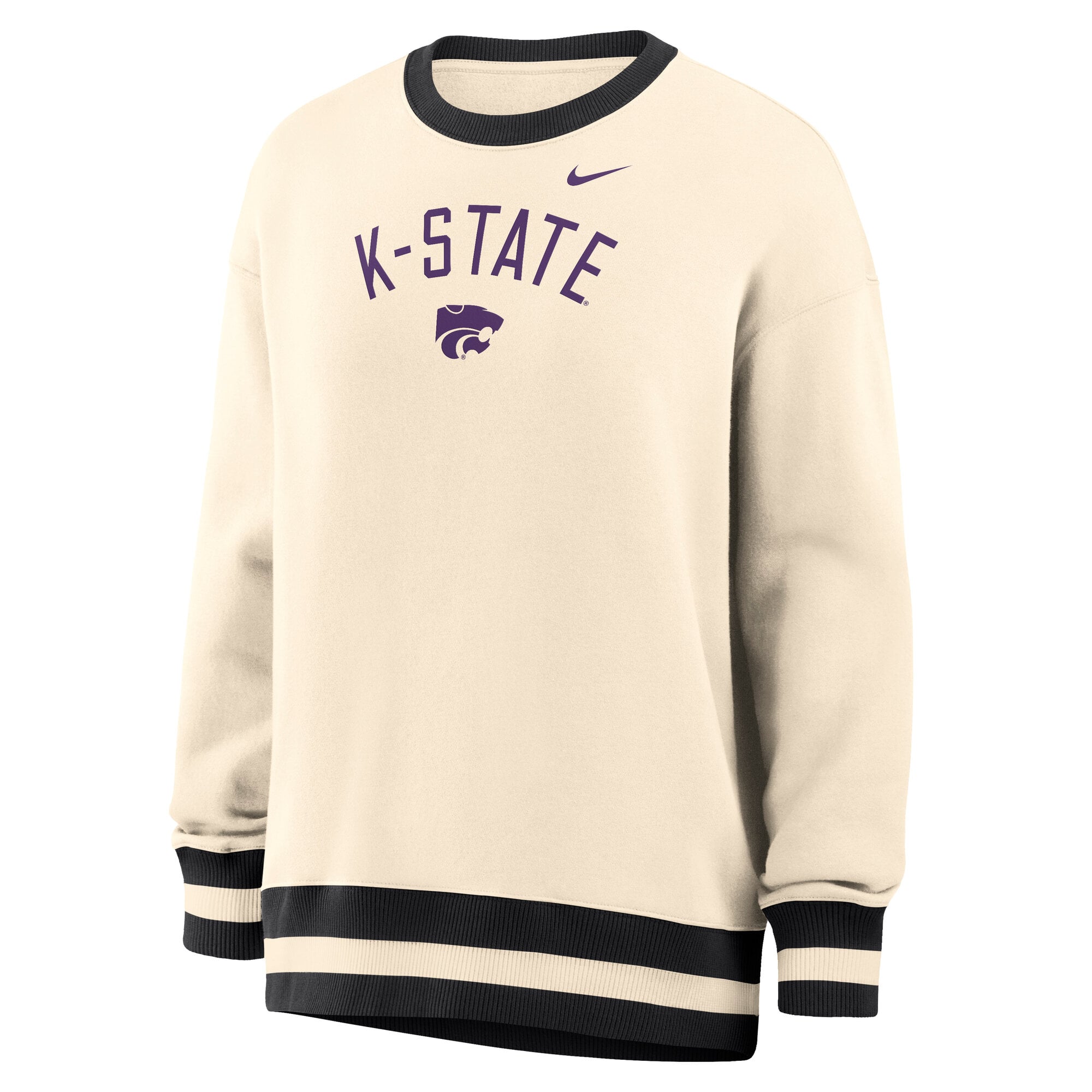 Women's Nike Natural Kansas State Wildcats Oversized Phoenix Fleece Sweatshirt