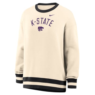 Kansas State Wildcats Nike Women's Oversized Phoenix Fleece Sweatshirt - Natural