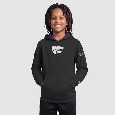  Kansas State Wildcats Champion Youth Fleece Hoodie - Black