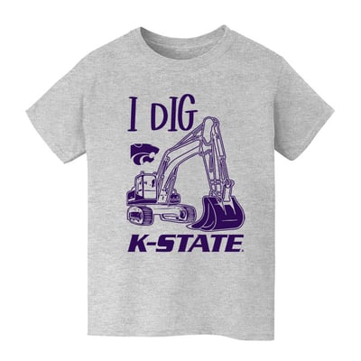 Kansas State Wildcats Vive La Fete Youth Excavator T-Shirt - Gray