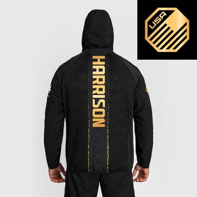 Kayla Harrison UFC Zenith by Venum Authentic Fight Night Champion Full-Zip Walkout Hoodie - Black/Gold