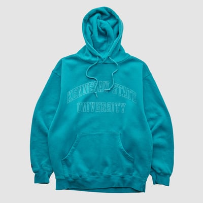 Kennesaw State Owls Jansport 2000s Hooded Pullover Sweatshirt - Teal - S by Fanatics Real Vintage