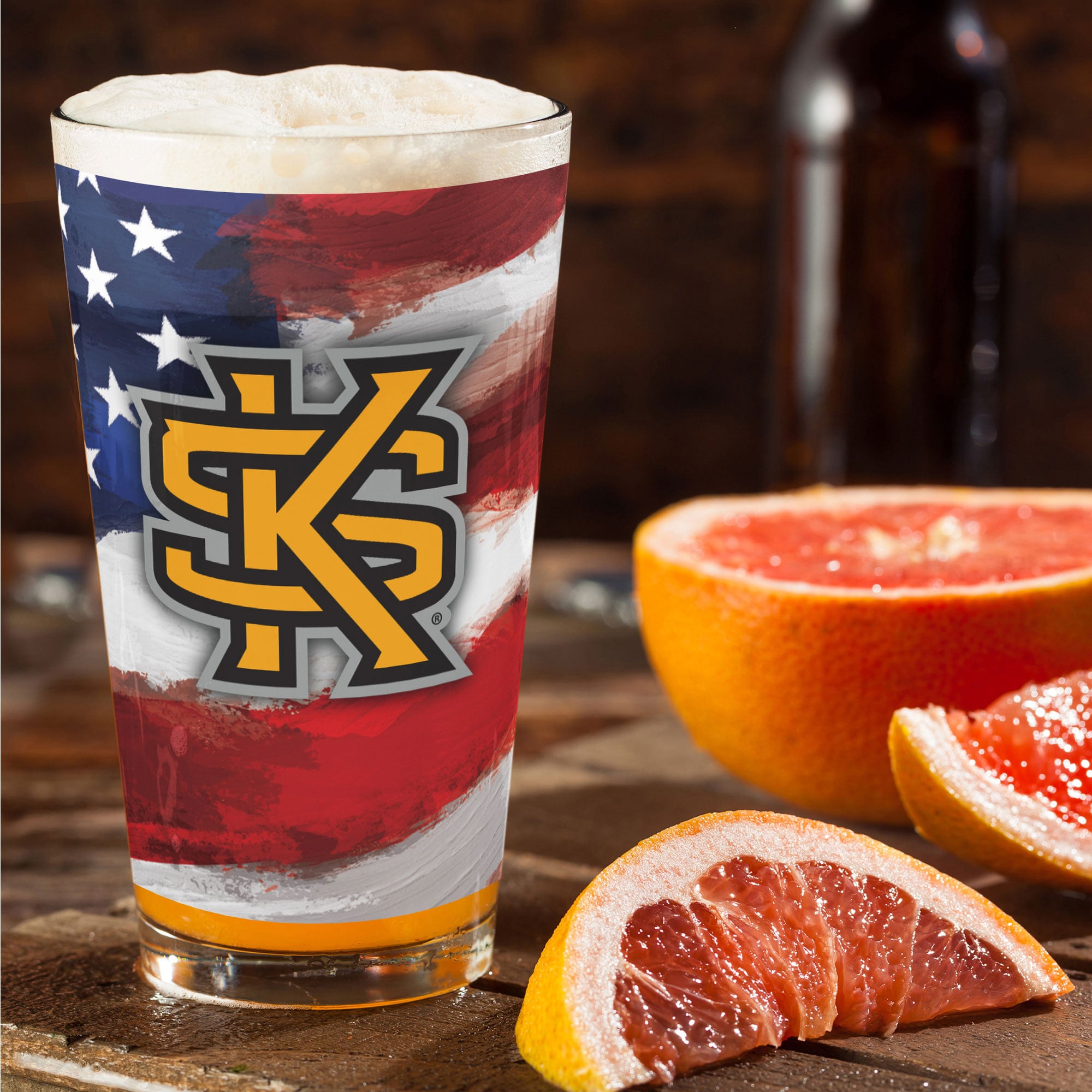 Ensemble de deux verres à bière de style américain Kennesaw State Owls de 473 ml (16 oz).