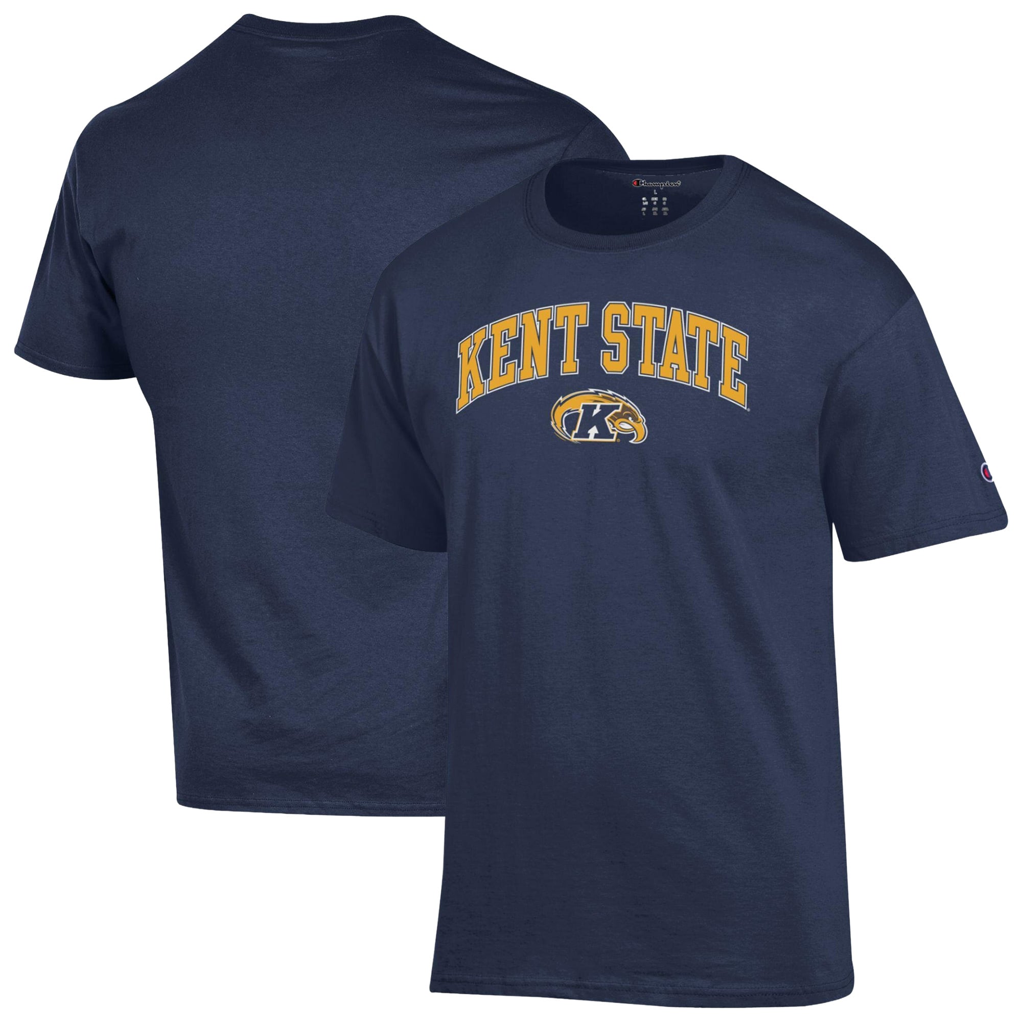 T-shirt homme Champion bleu marine Kent State Golden Flashes avec logo en forme d'arche