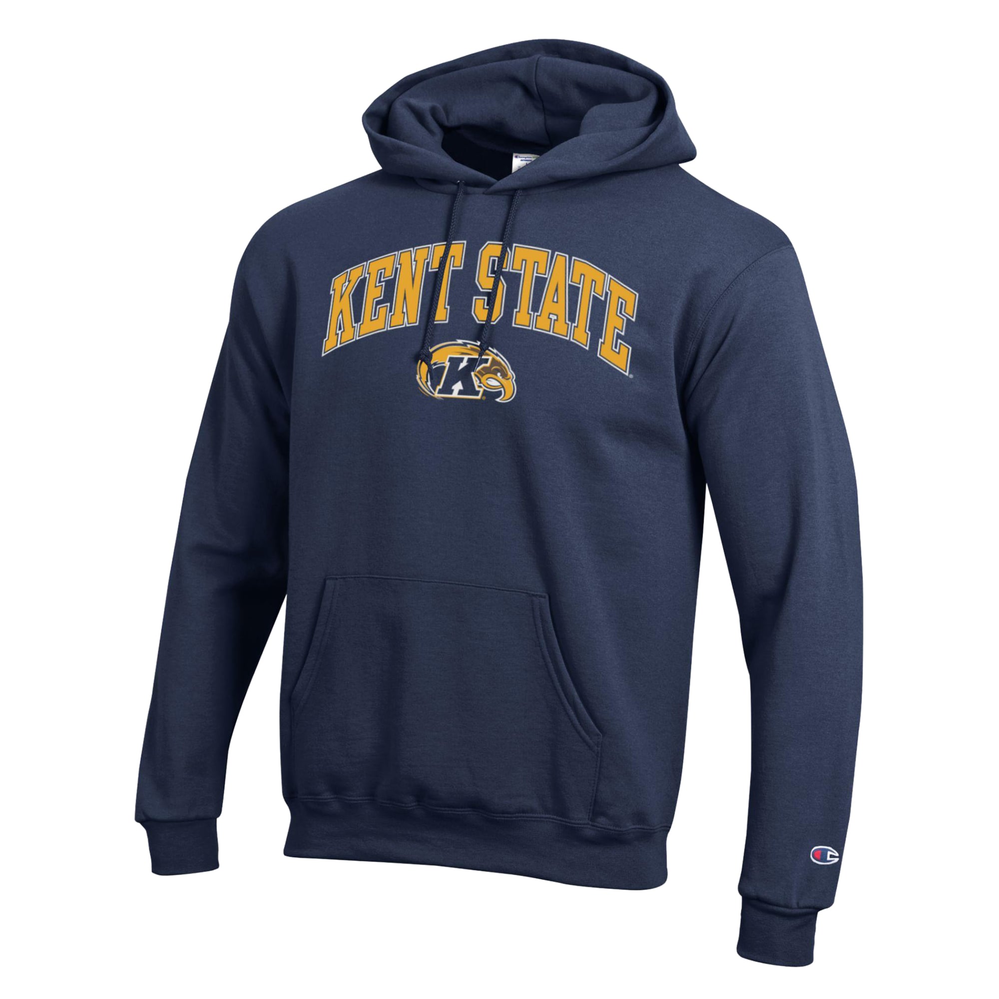 Sweat à capuche Champion Powerblend bleu marine Kent State Golden Flashes pour homme
