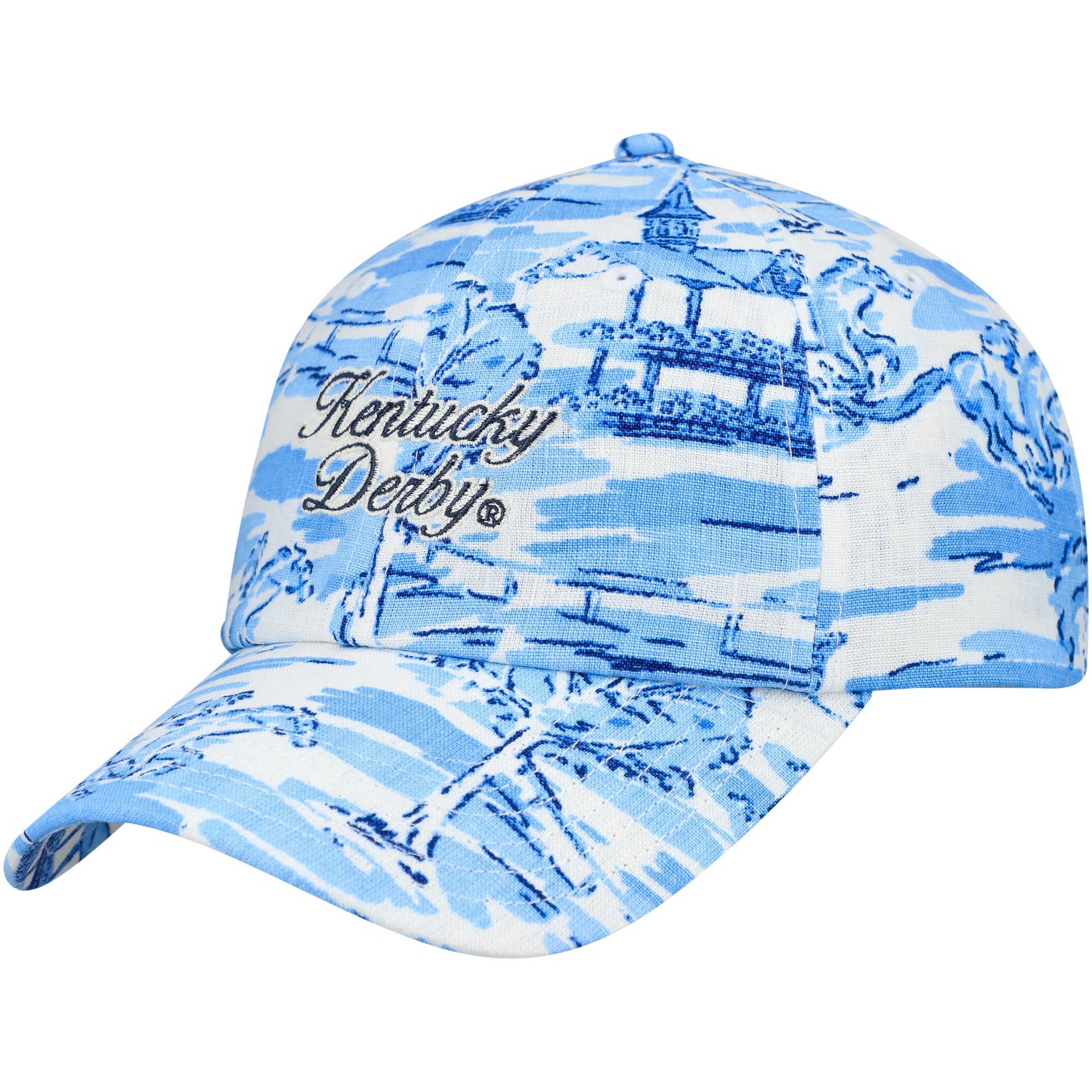 Vineyard Vines Kentucky Derby 2016 Blue & White Stripe with Pink Ball cap Hat Men main image 2