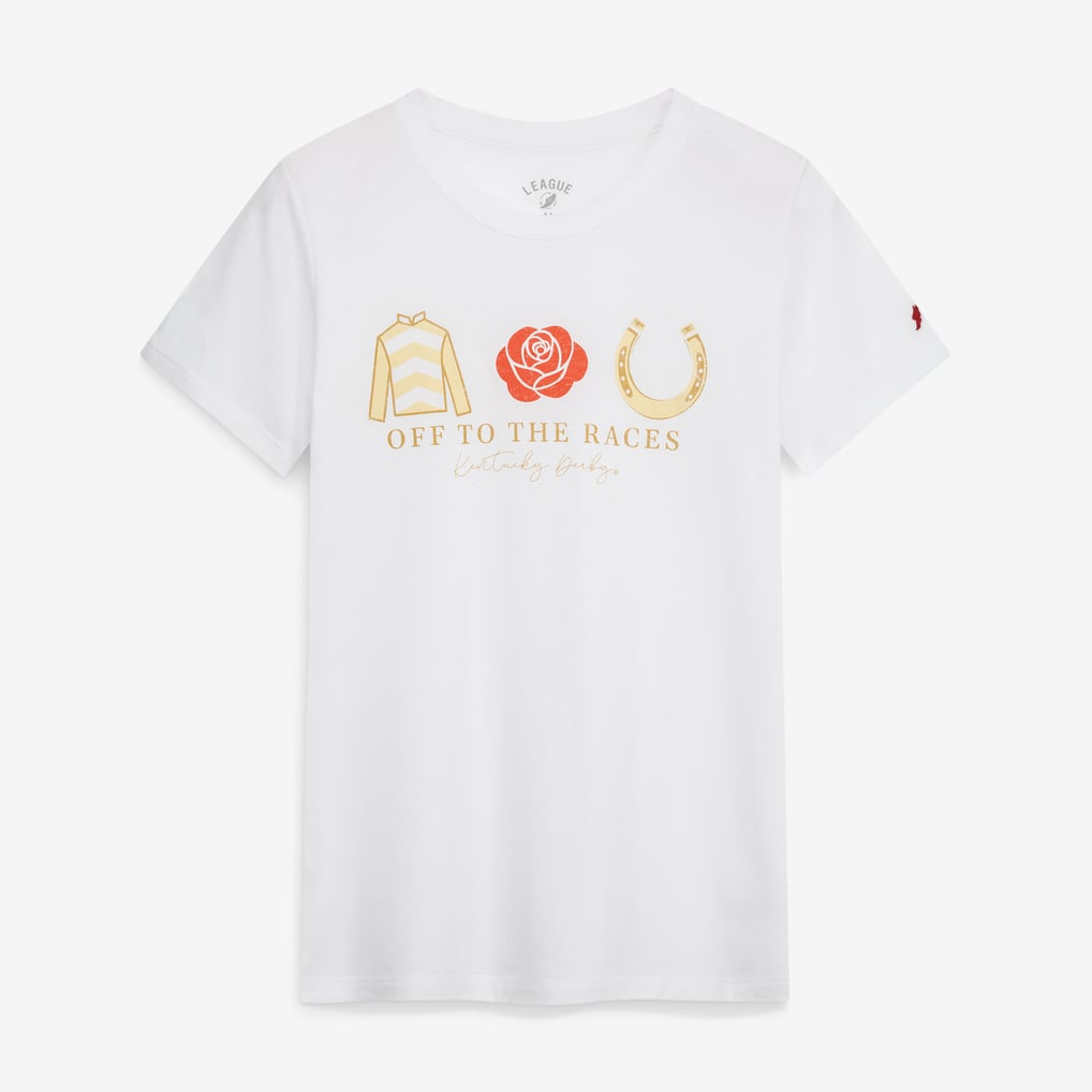 Kentucky Derby Women's Off to the Races Intramural Classic Tri-Blend T-Shirt - White
