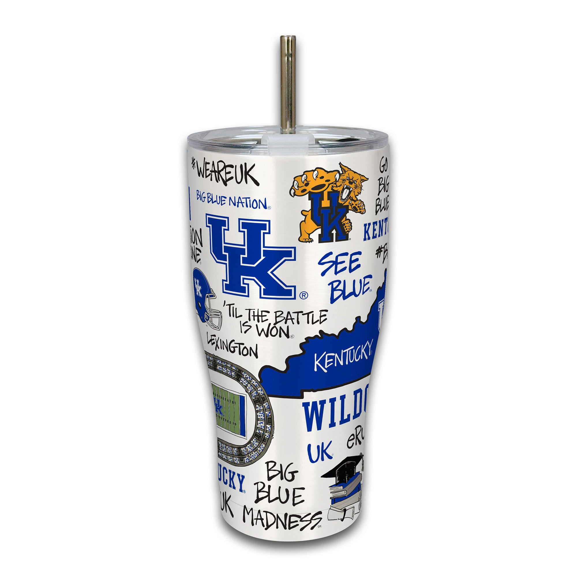 Gobelet isotherme Kentucky Wildcats en acier inoxydable de 887 ml (30 oz) avec icône