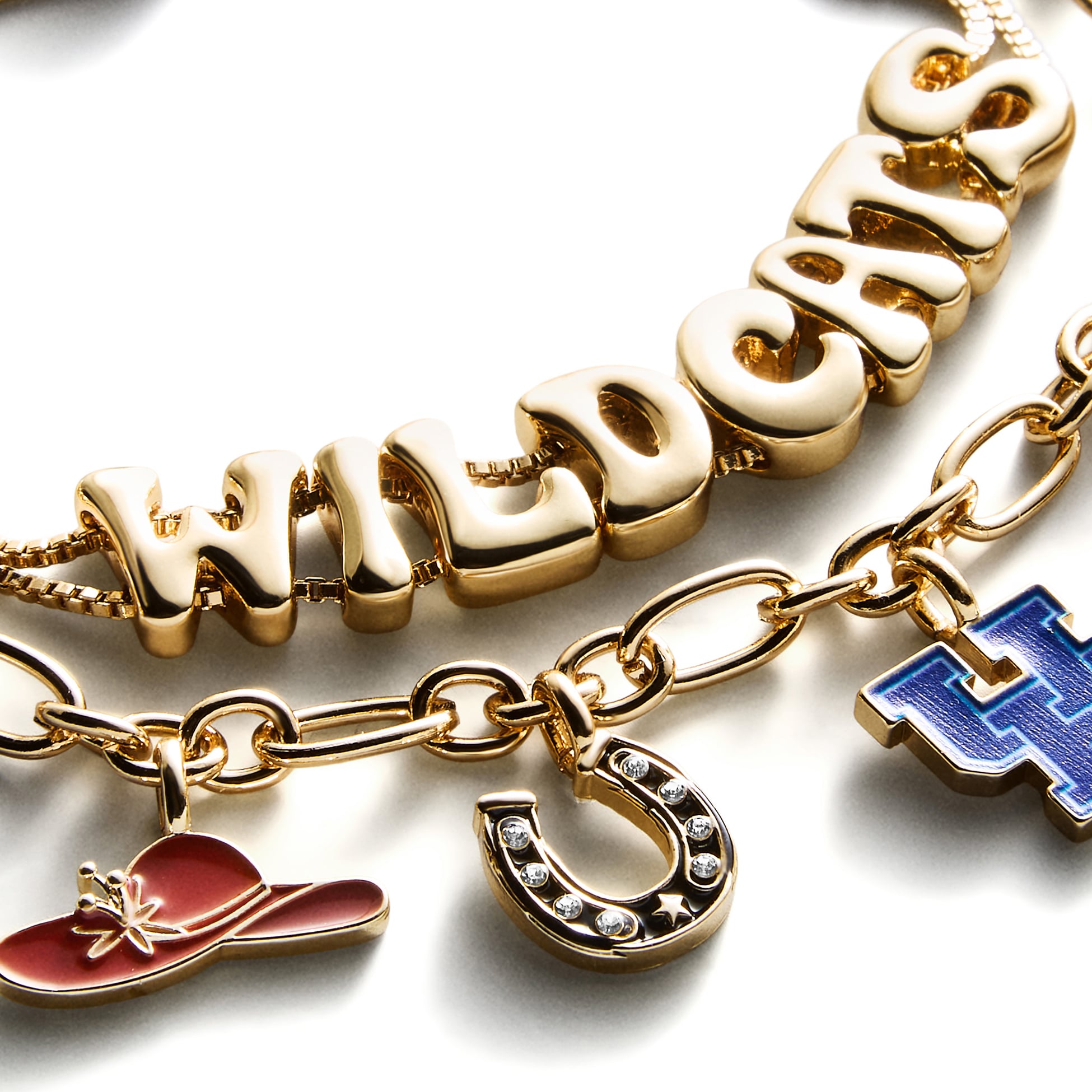 Ensemble de deux bracelets BaubleBar Kentucky Wildcats avec breloques délicates et slogan