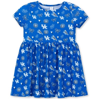 Kentucky Wildcats ZooZatz Girls Toddler All-Over Print Short Sleeve Dress - Royal