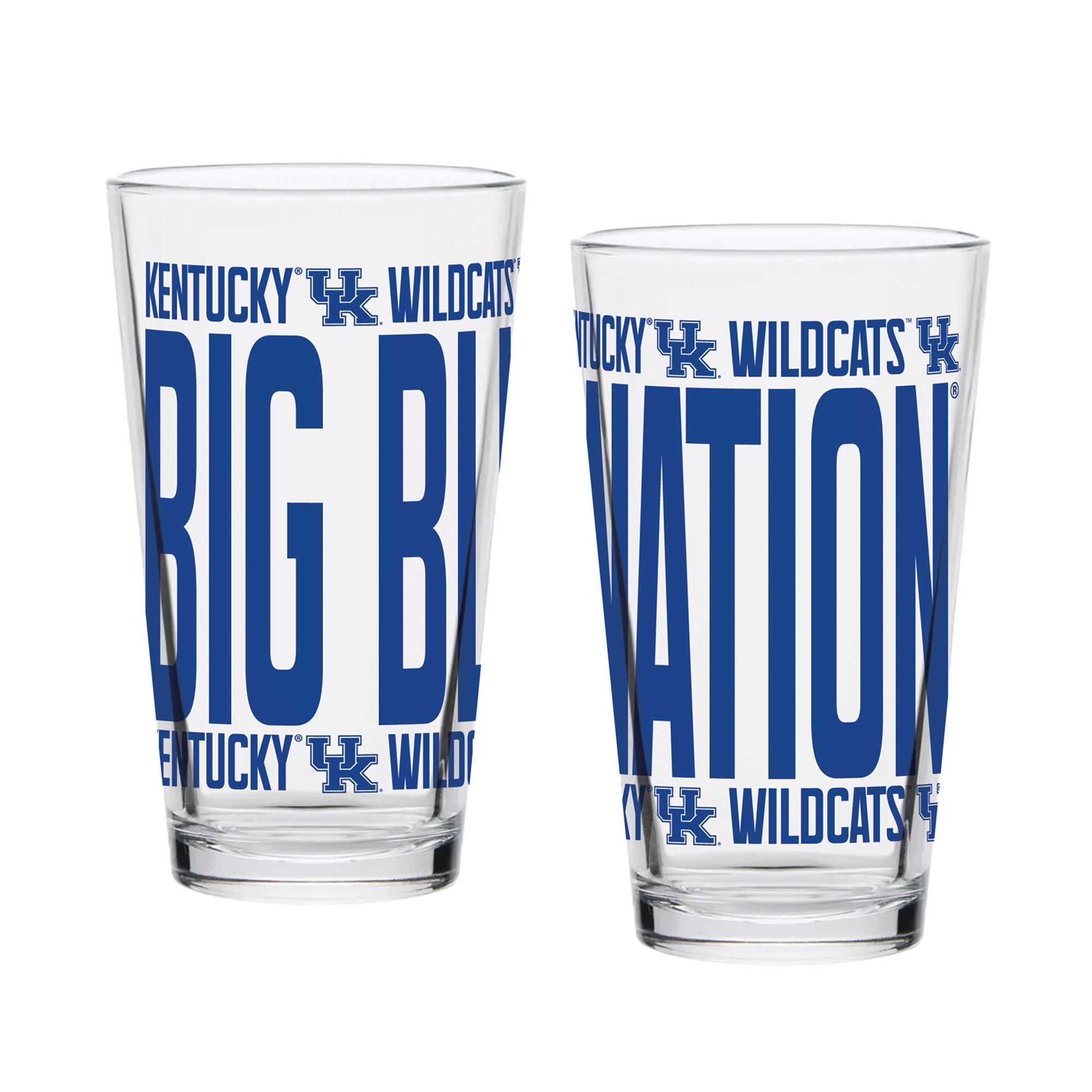 Ensemble de 2 verres à bière surélevés Indigo Falls Kentucky Wildcats