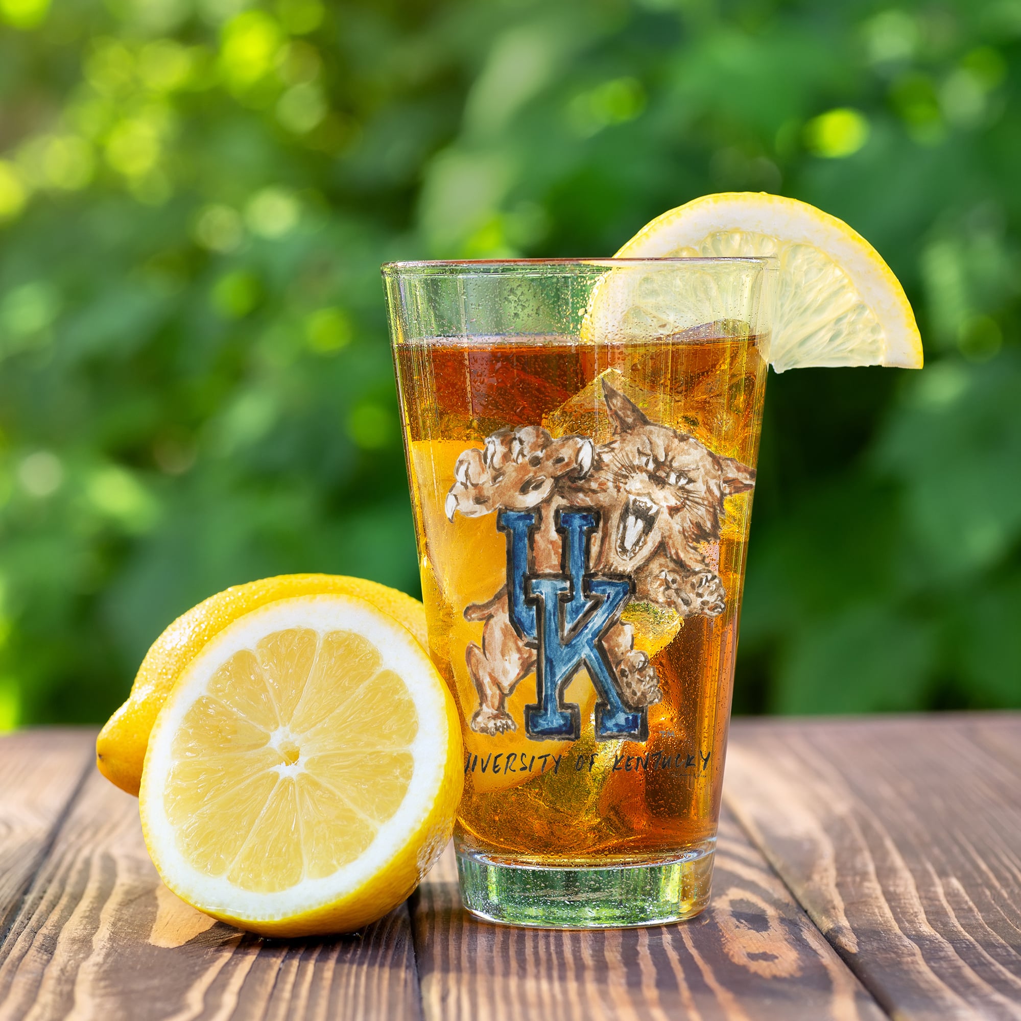 Ensemble de 2 verres à bière à l'effigie de la mascotte Laura Wilcox, les Wildcats du Kentucky d'Indigo Falls