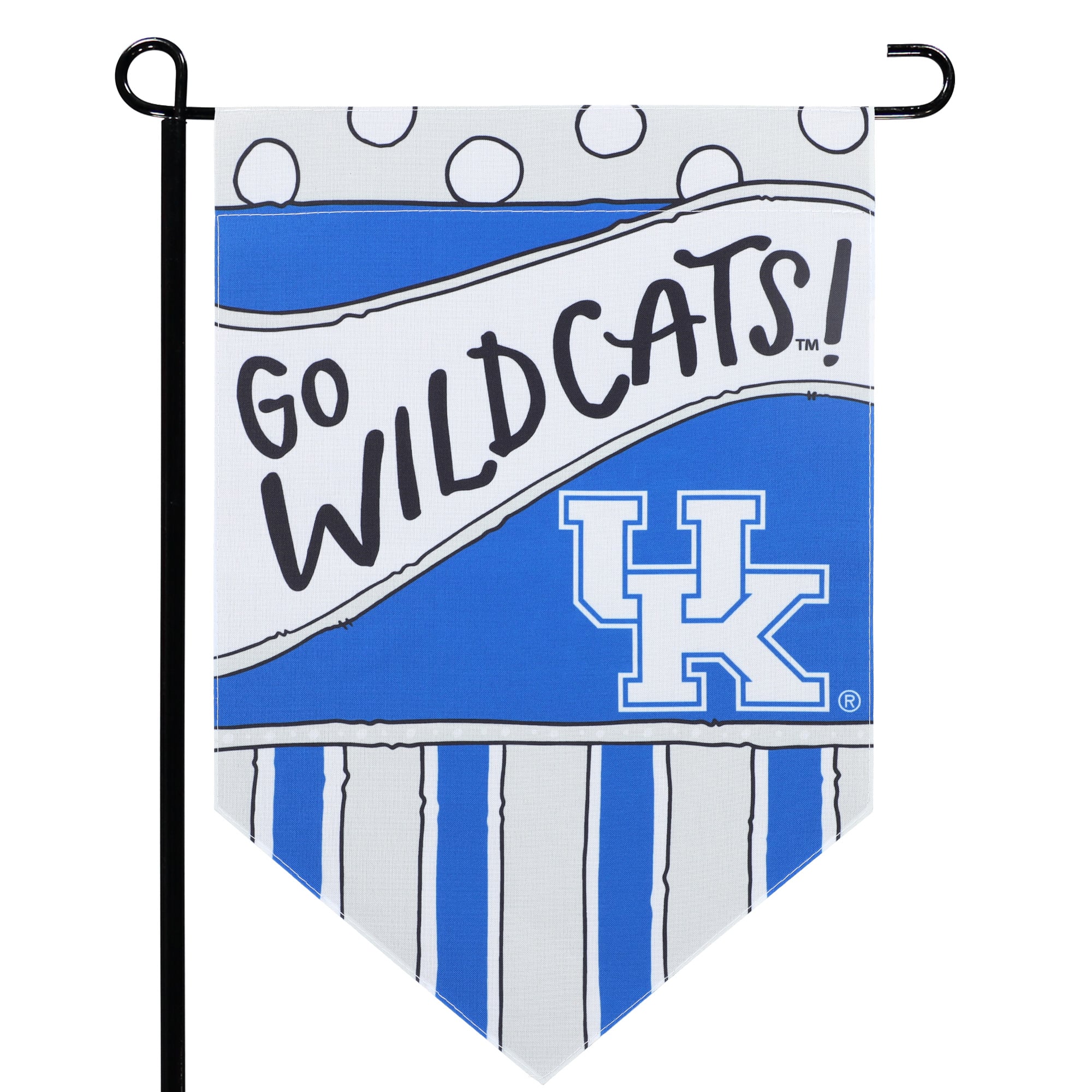 Drapeau double face Kentucky Wildcats 12'' x 18'' Dots & Stripes