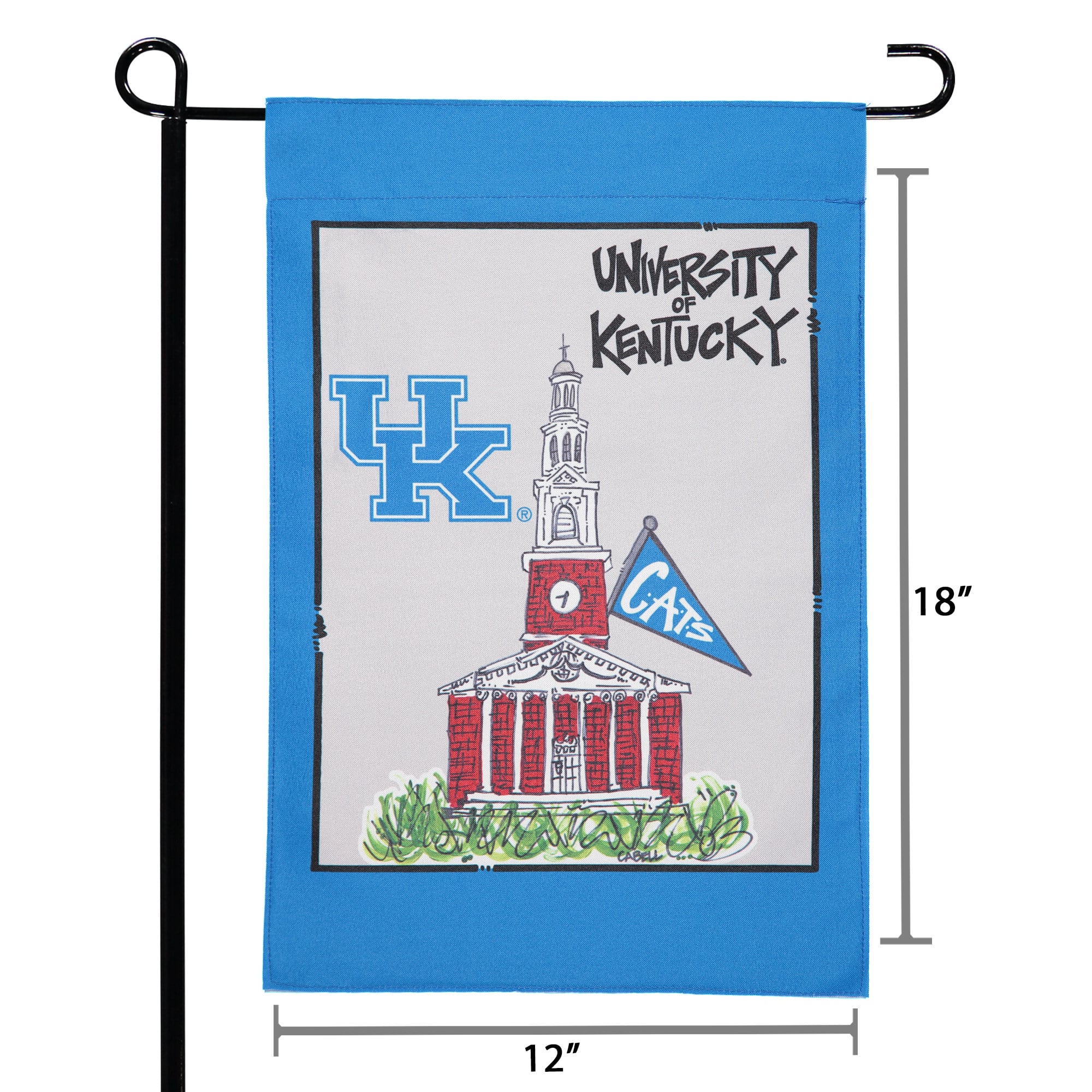 Drapeau de jardin double face mascotte Kentucky Wildcats 30,5 x 45,7 cm